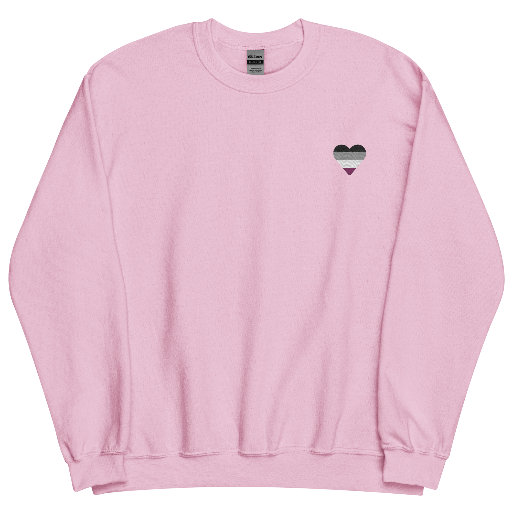 Asexual Flag Embroidered Heart Sweater: Celebratory LGBTQ+ Pride Design