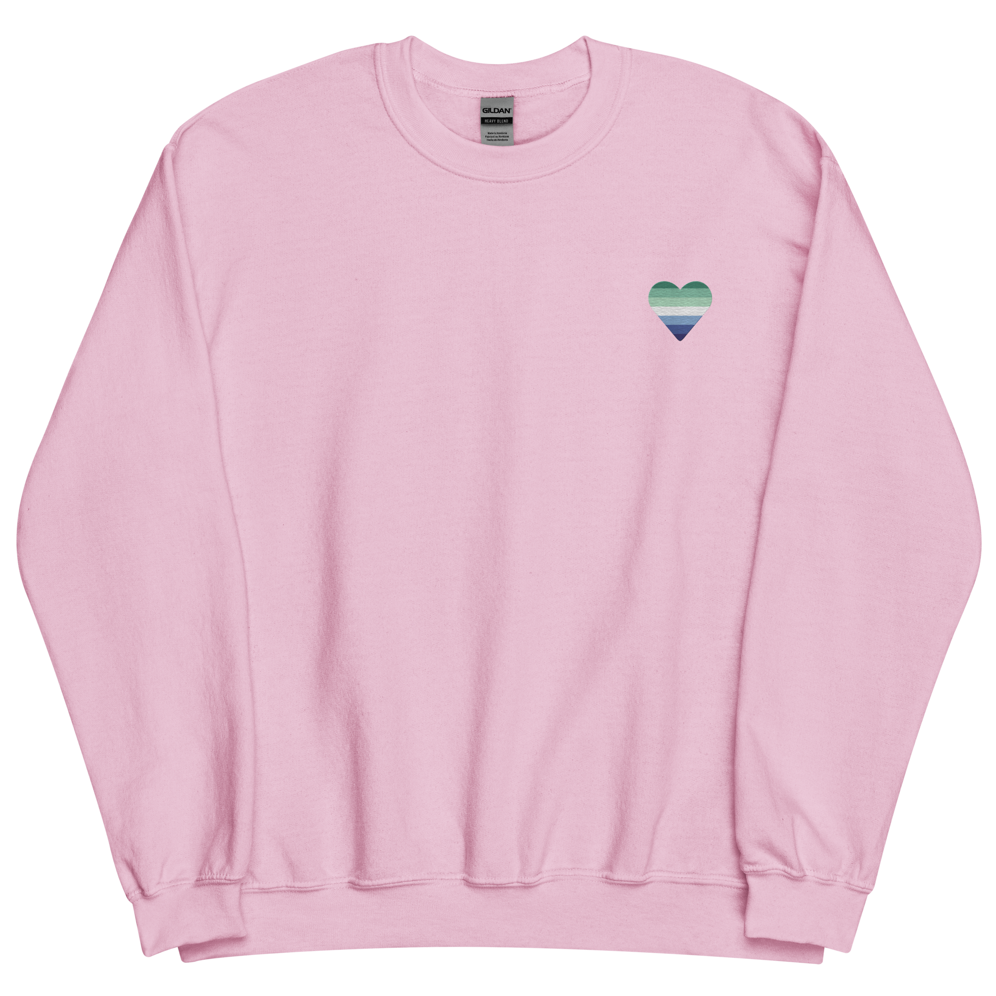 Gay Pride Flag Embroidered Heart Sweater: Celebratory LGBTQ+ Pride Design