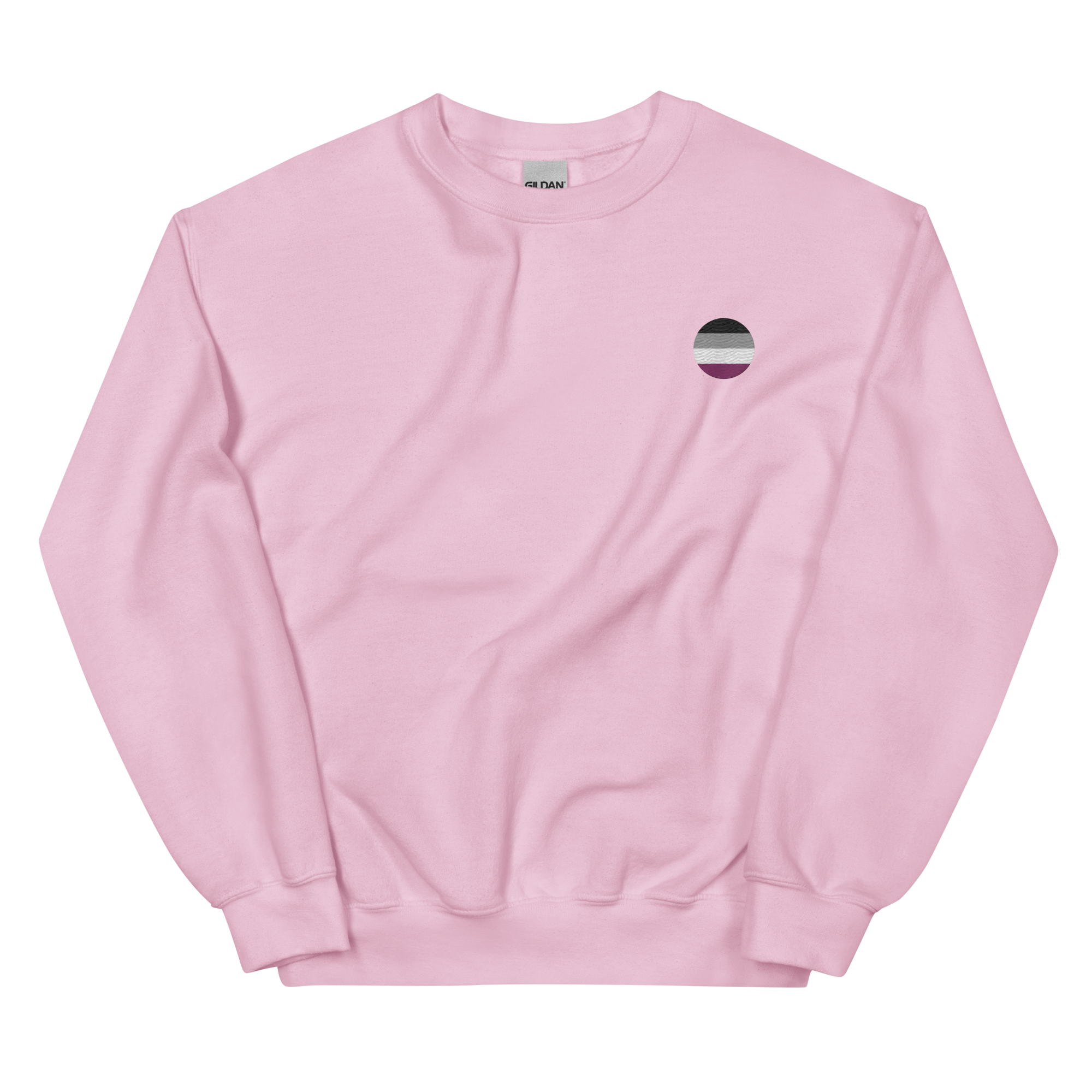 Asexual Flag Embroidered Circle Sweatshirt: Celebratory LGBTQ+ Pride Design