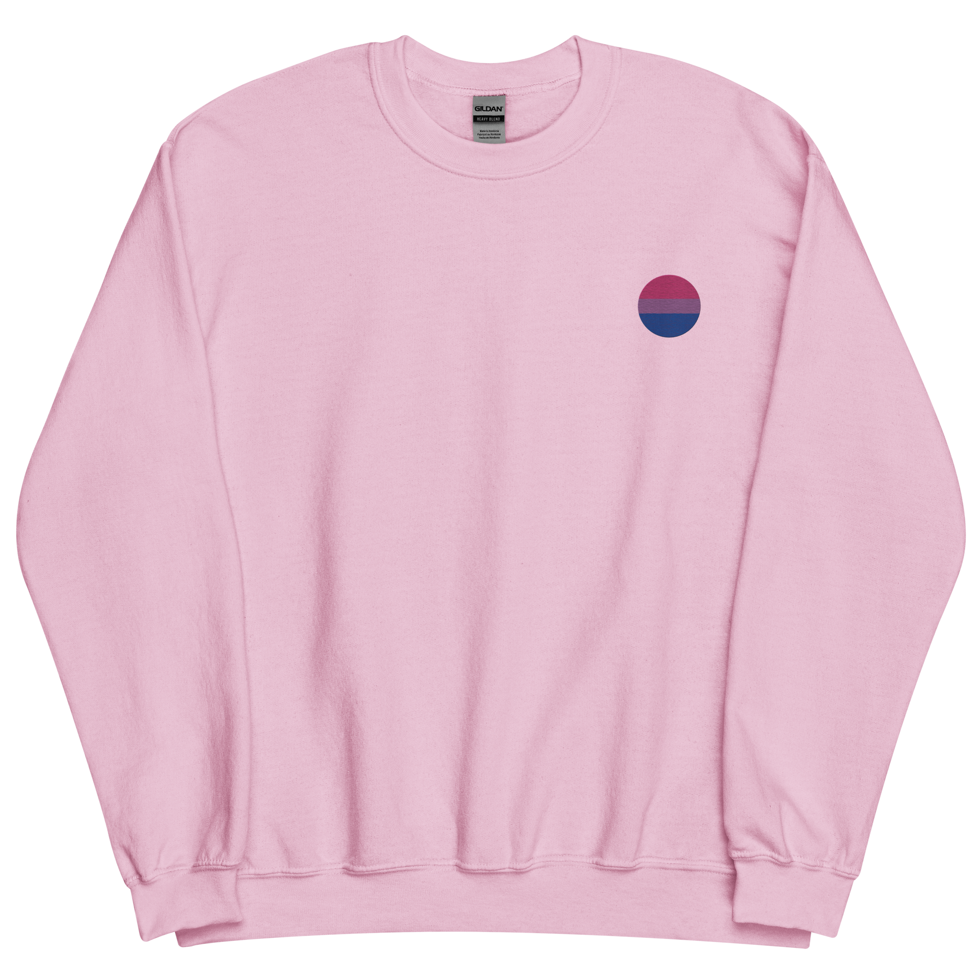 Bisexual Flag Embroidered Circle Sweatshirt: Celebratory LGBTQ+ Pride Design