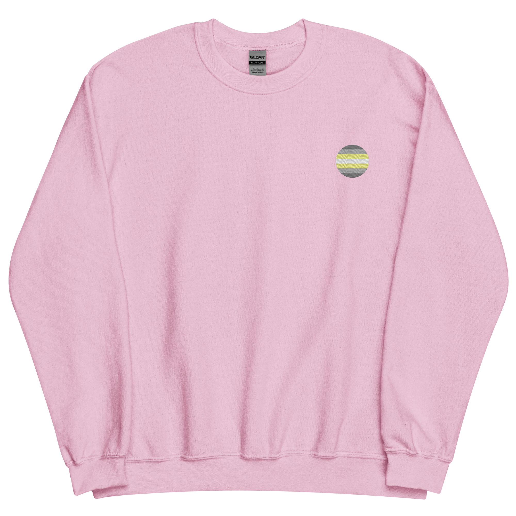 Demigender Flag Embroidered Circle Sweatshirt: Celebratory LGBTQ+ Pride Design
