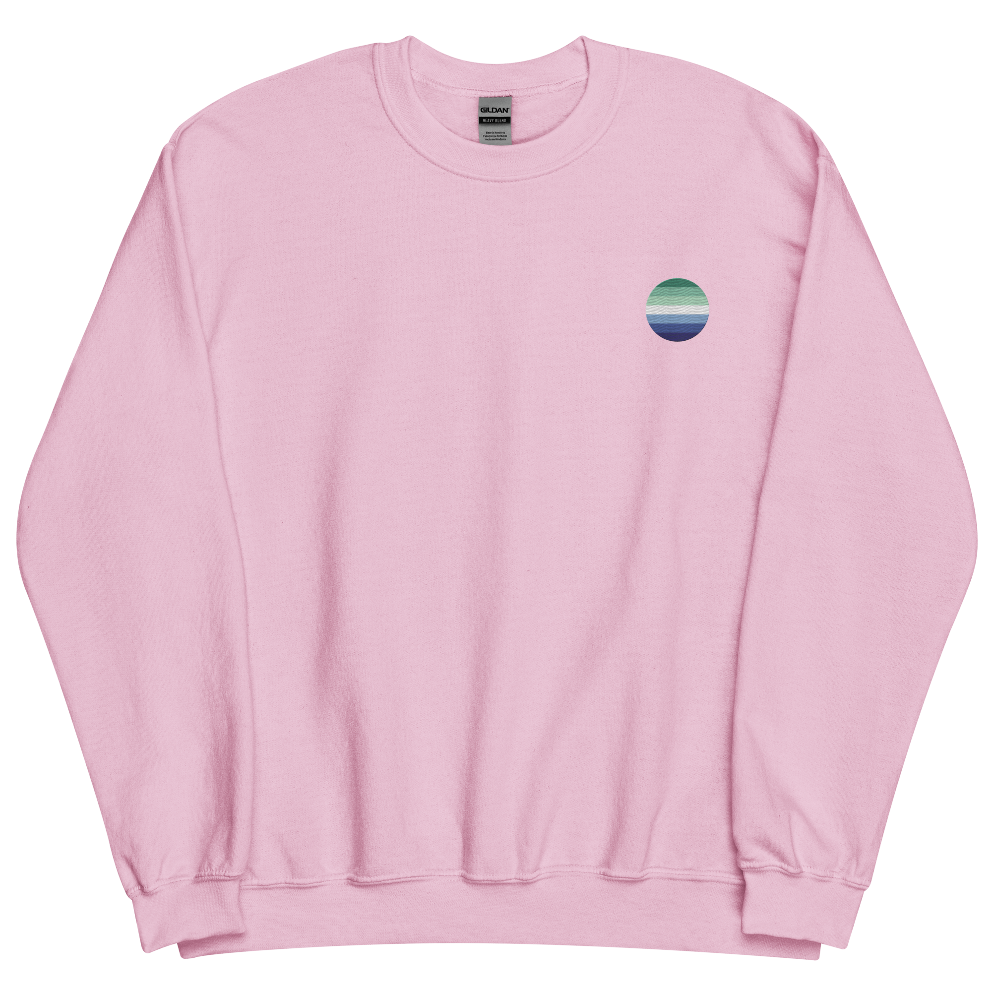 Gay Pride Flag Embroidered Circle Sweatshirt: Celebratory LGBTQ+ Pride Design