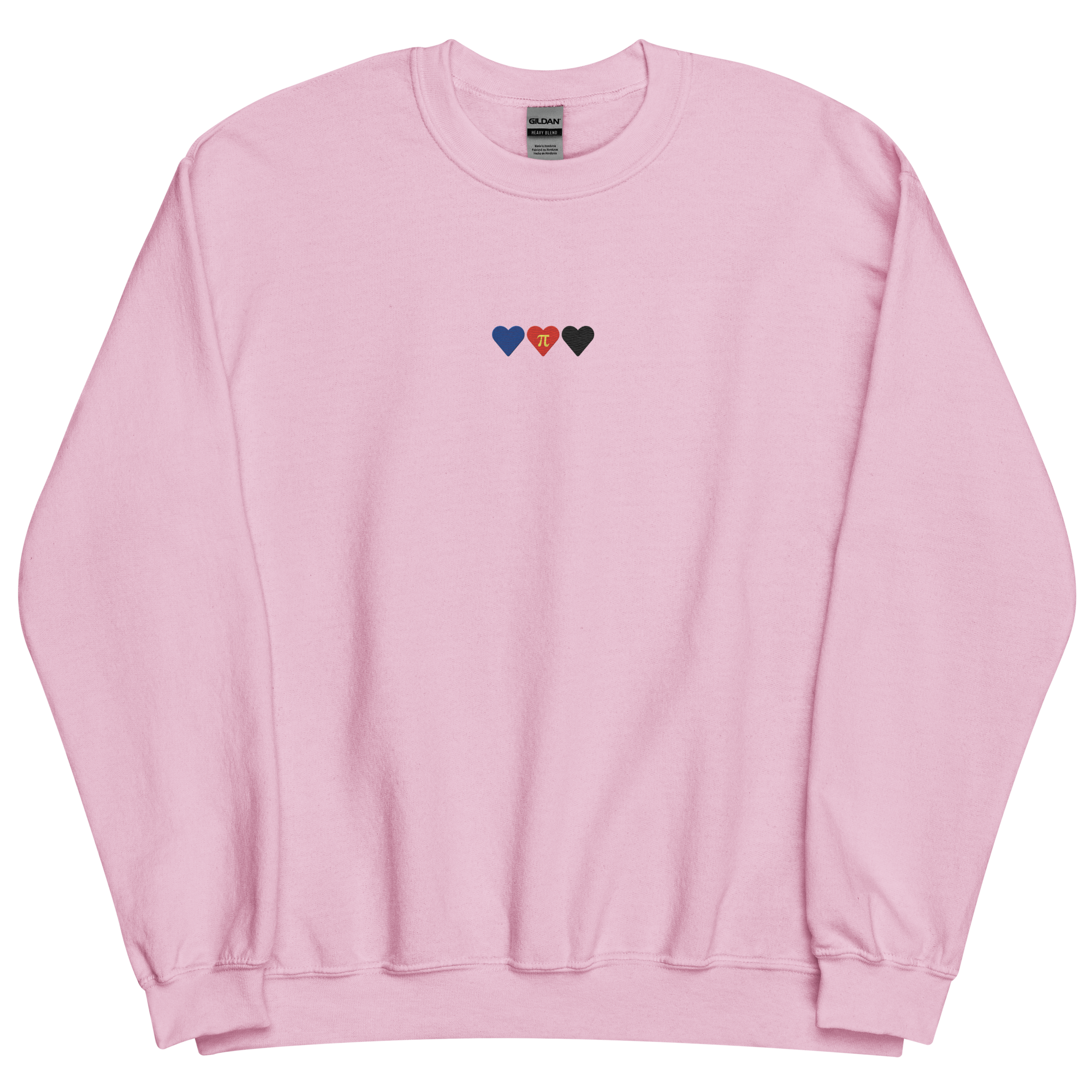 Embroidered Polyamory Sweatshirt: Pride Flag Horizontal Heart Design