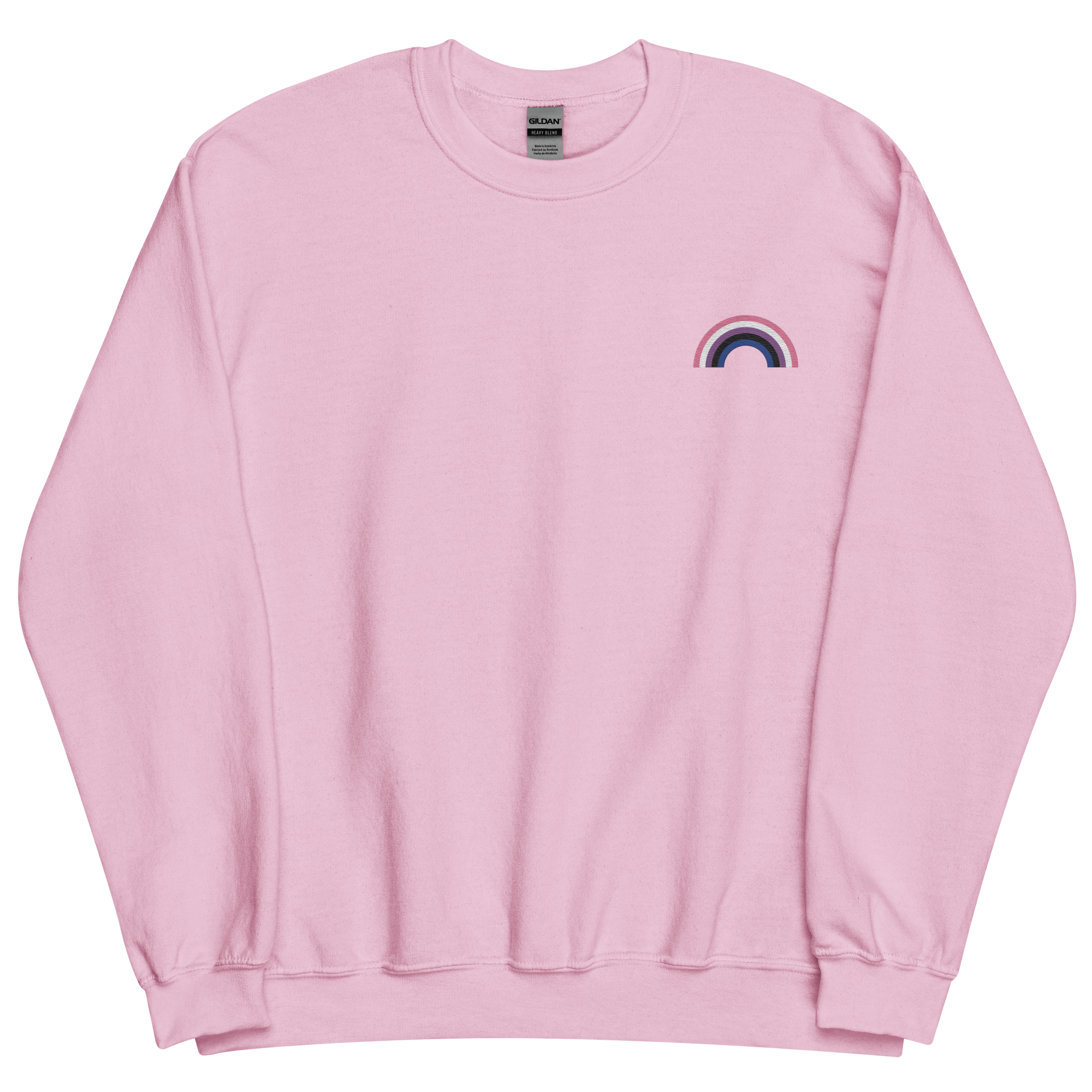 Embroidered Genderfluid Rainbow Sweater: Pride Flag LGBTQ+ Design