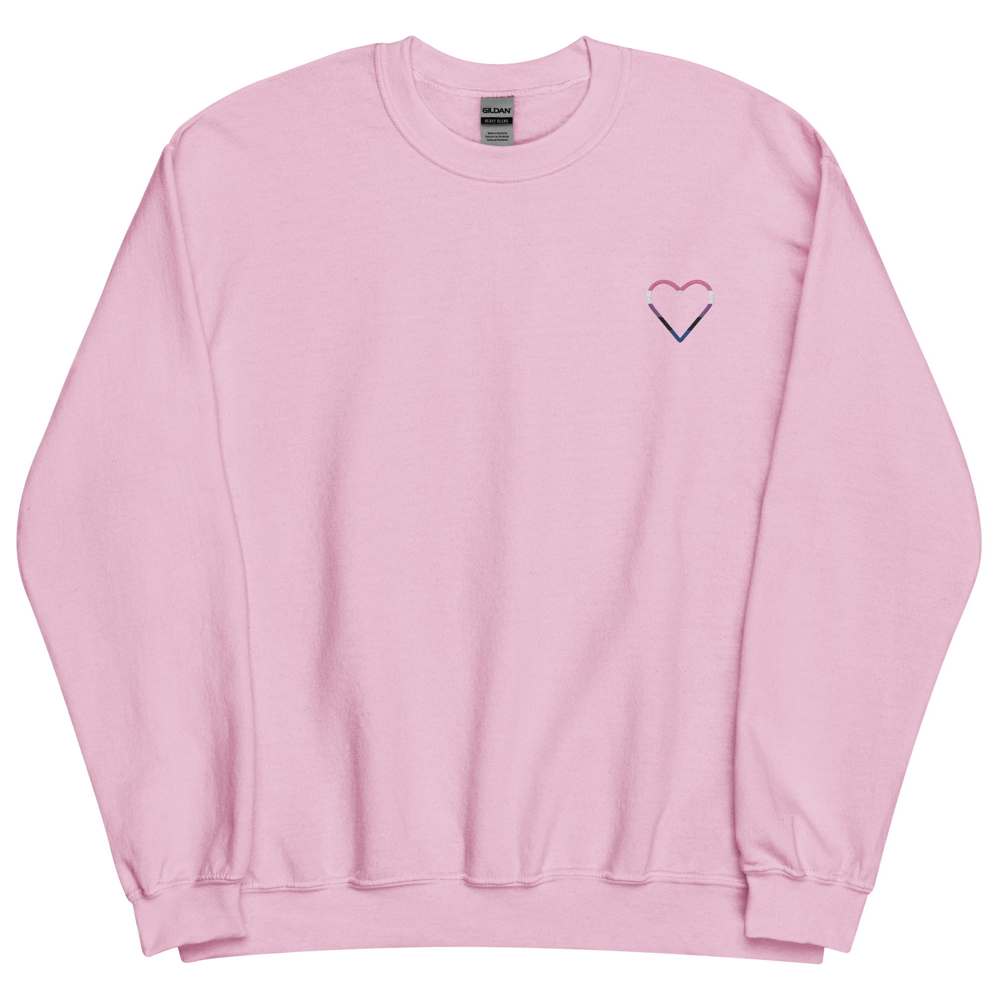 Genderfluid Heart Sweatshirt: Embroidered Pride Sweater