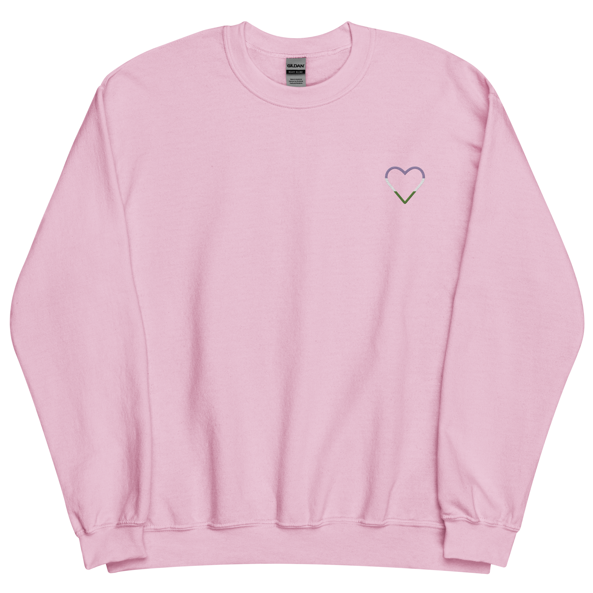 Genderqueer Heart Sweatshirt: Embroidered Pride Sweater