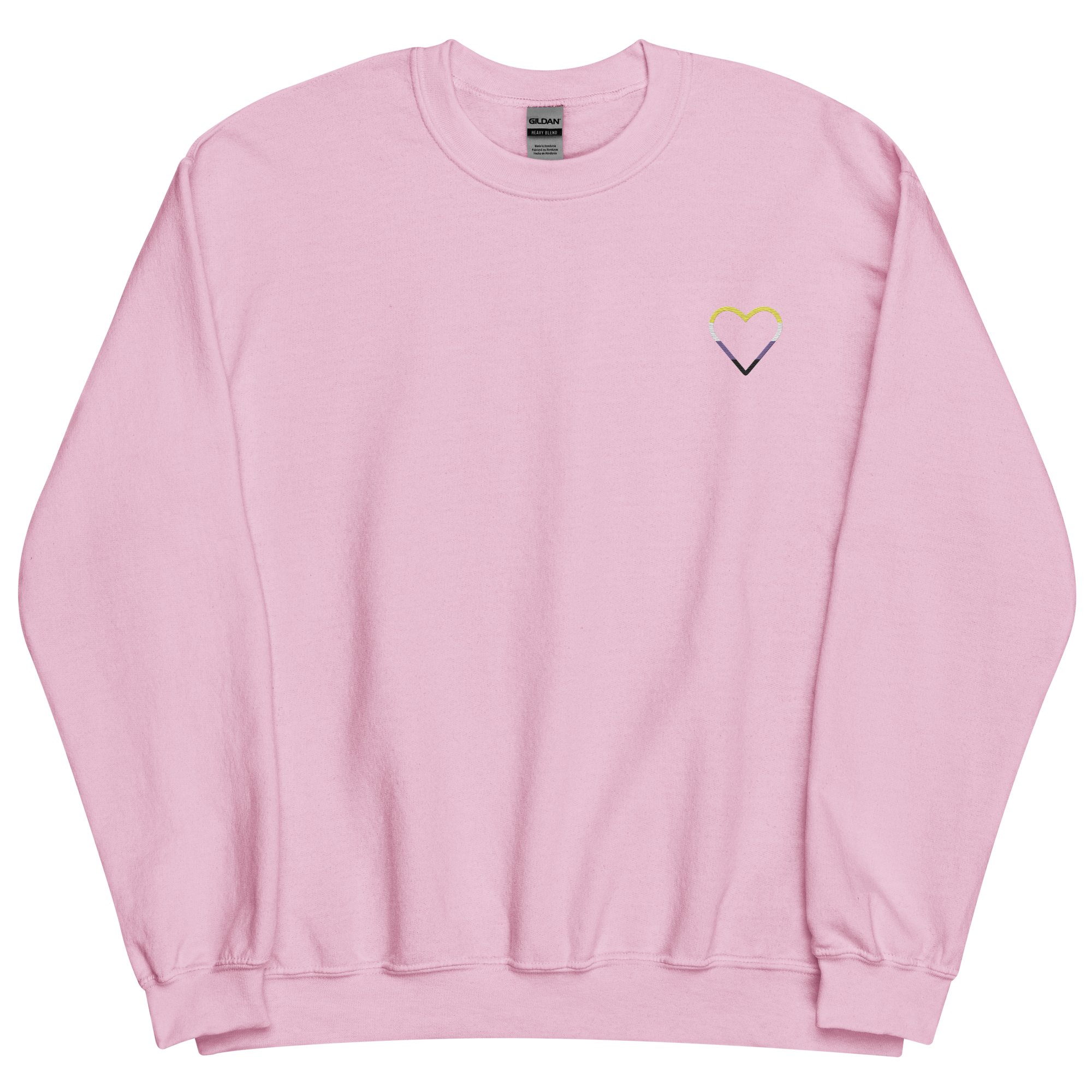 Nonbinary Heart Sweatshirt: Embroidered Pride Sweater