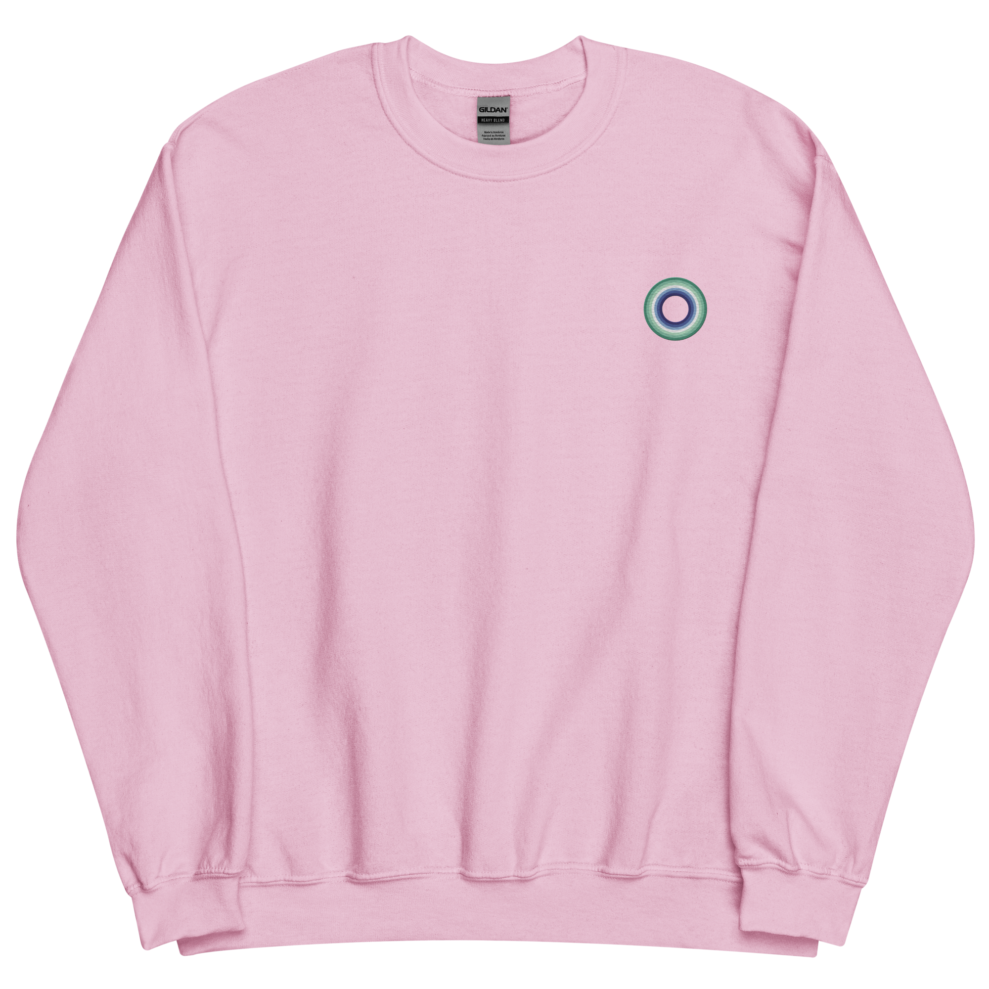 Embroidered Sweatshirt: Gay Pride Ring Emblem Design