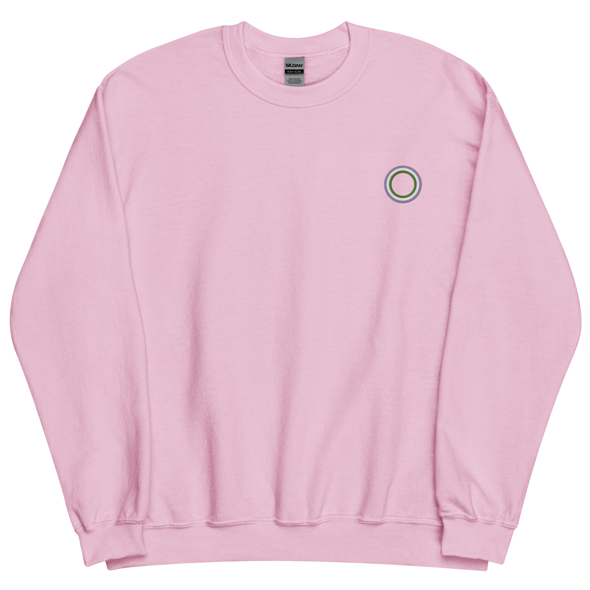 Embroidered Sweatshirt: Genderqueer Pride Ring Emblem Design