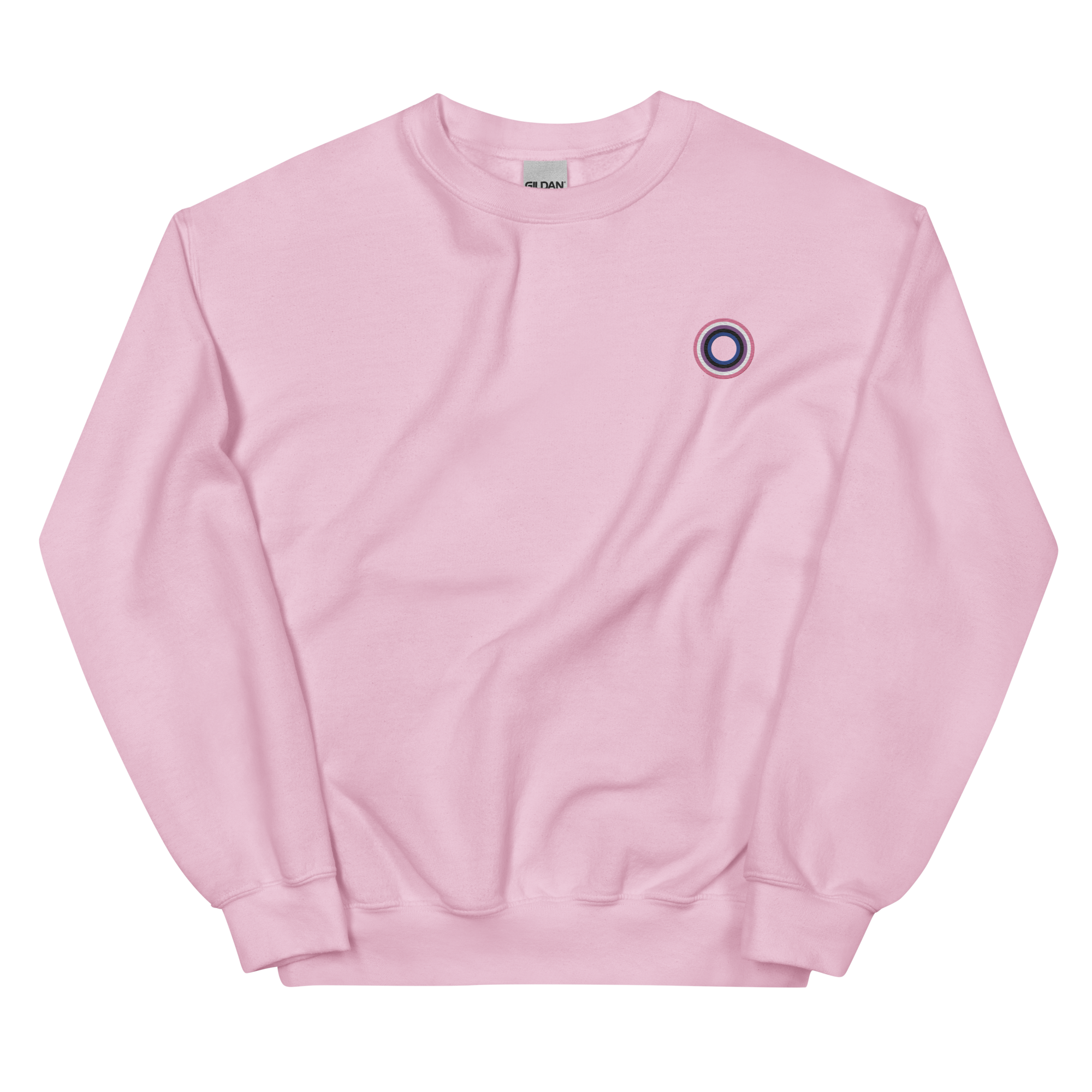 Embroidered Sweatshirt: Genderfluid Pride Ring Emblem Design