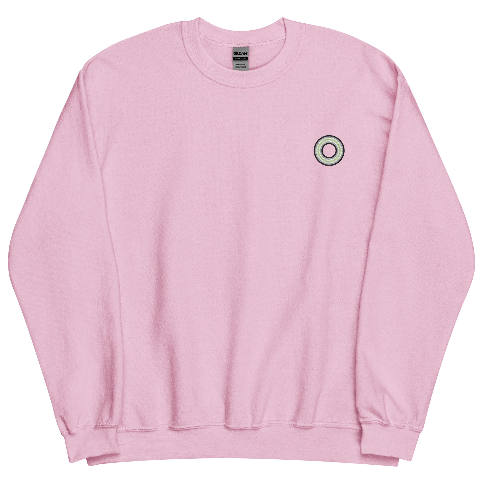 Embroidered Sweatshirt: Agender Pride Ring Emblem Design