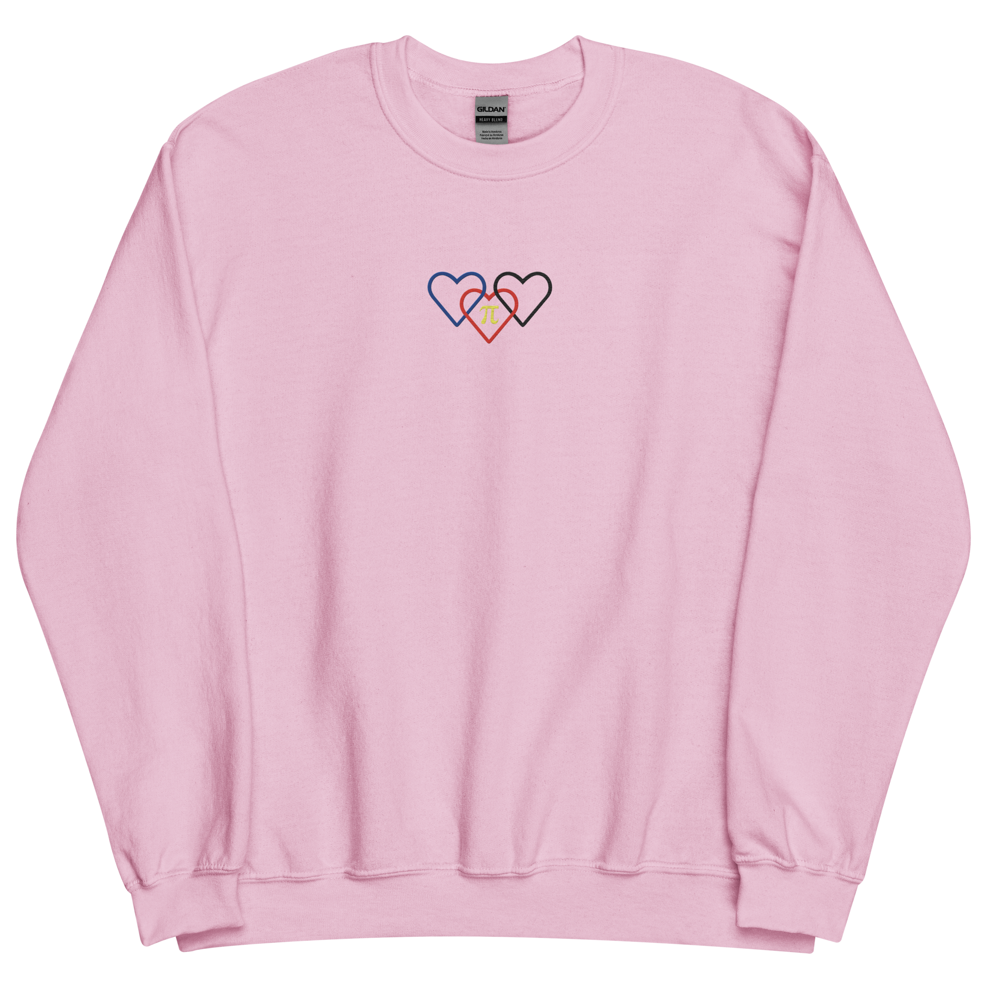 Polyamory Pride Sweatshirt: Interlaced Heart Outlines Embroidered Sweater