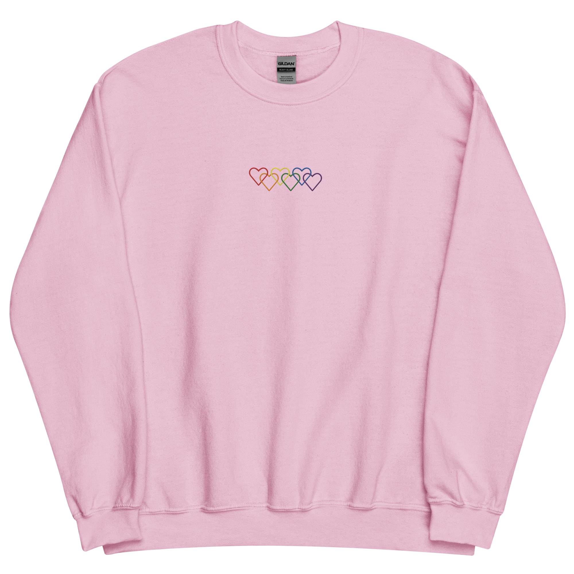 Pride Sweatshirt: Interlaced Heart Outlines Embroidered Sweater