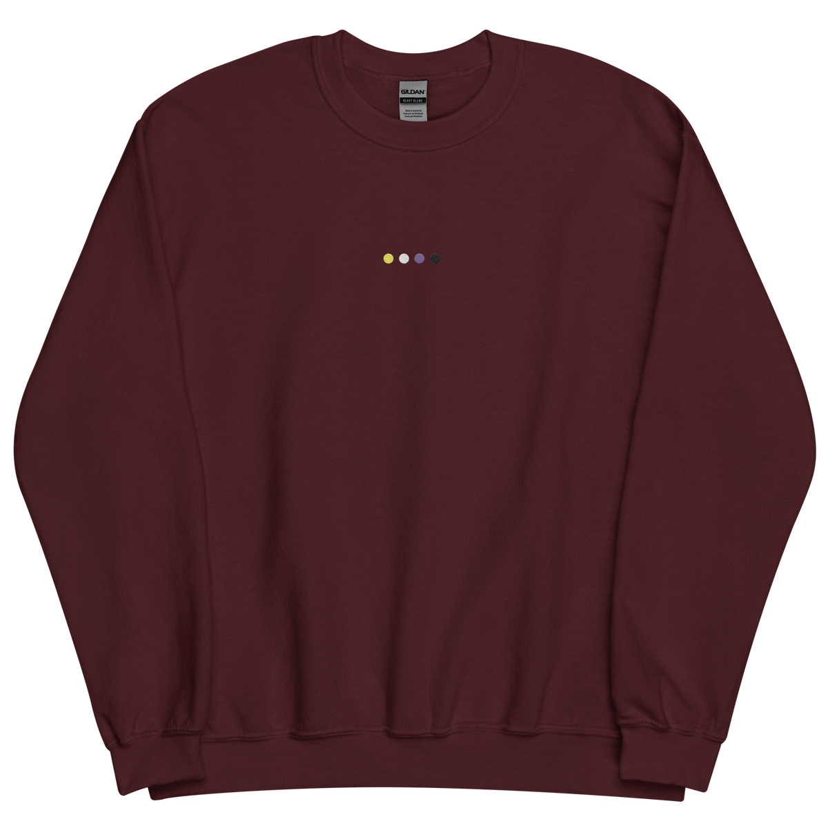 Embroidered Nonbinary Sweatshirt: Pride Flag Horizontal Circle Design