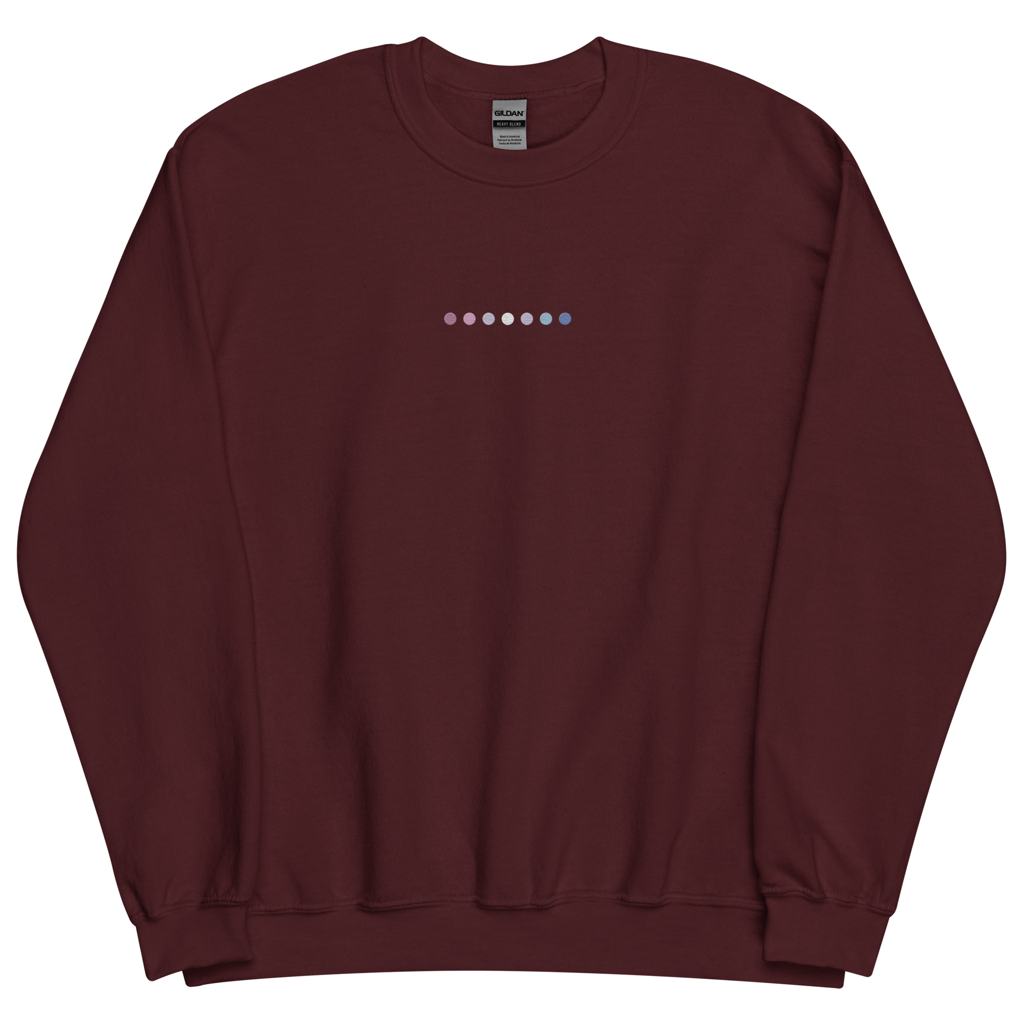 Embroidered Bigender Sweatshirt: Pride Flag Horizontal Circle Design