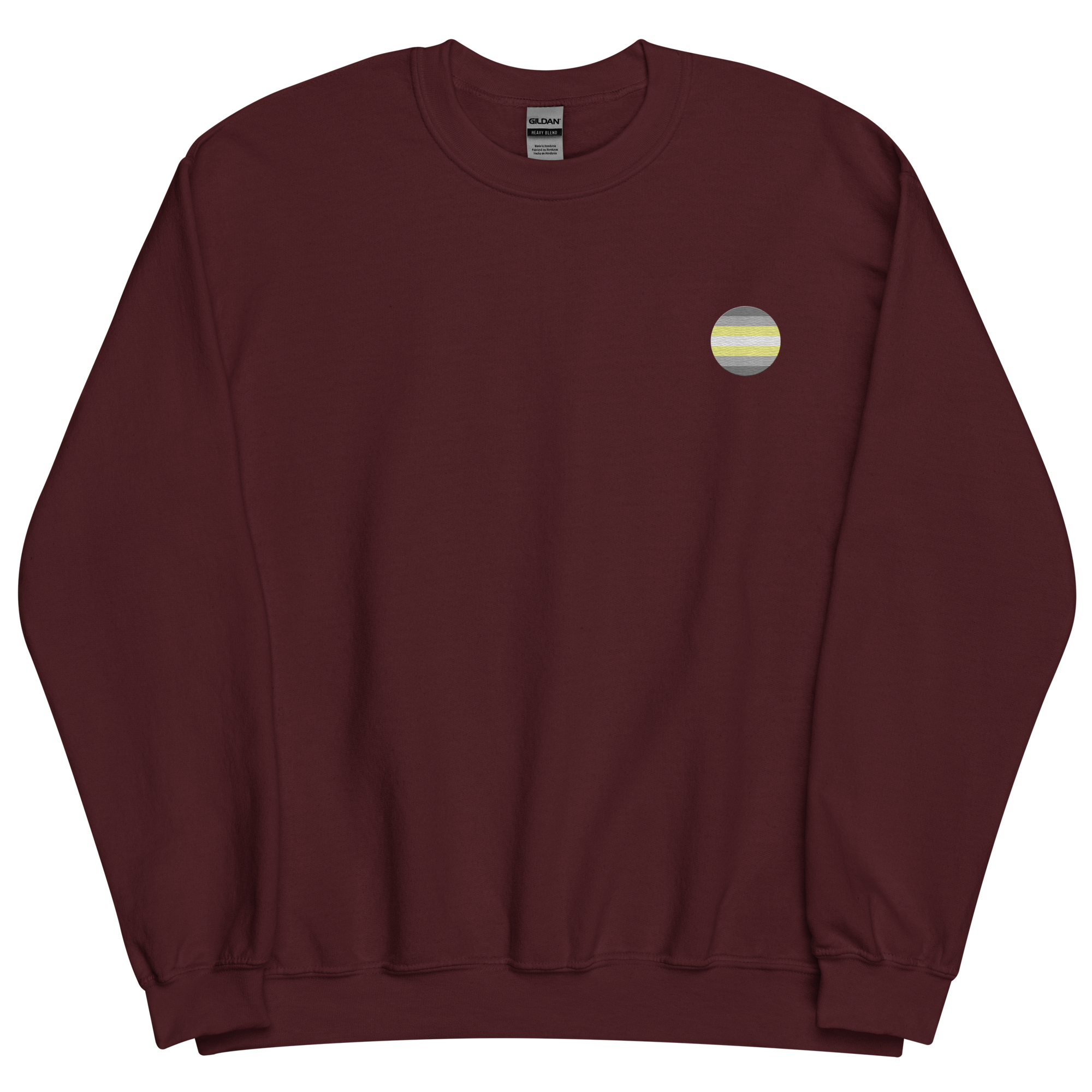 Demigender Flag Embroidered Circle Sweatshirt: Celebratory LGBTQ+ Pride Design