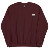 Nonbinary Flag Embroidered Circle Sweatshirt: Celebratory LGBTQ+ Pride Design