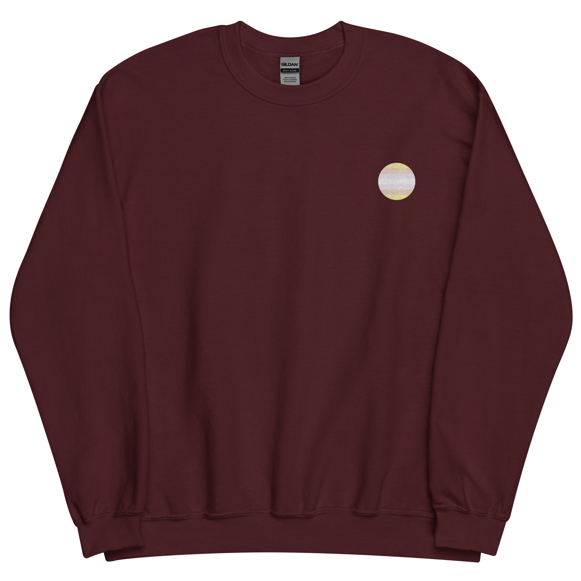 Pangender Flag Embroidered Circle Sweatshirt: Celebratory LGBTQ+ Pride Design