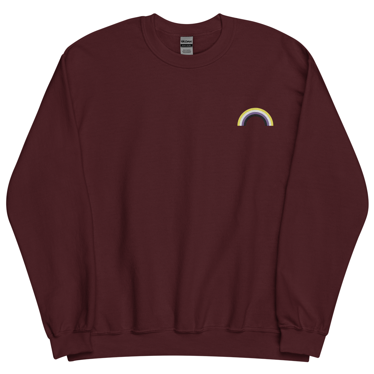 Embroidered Nonbinary Rainbow Sweater: Pride Flag LGBTQ+ Design