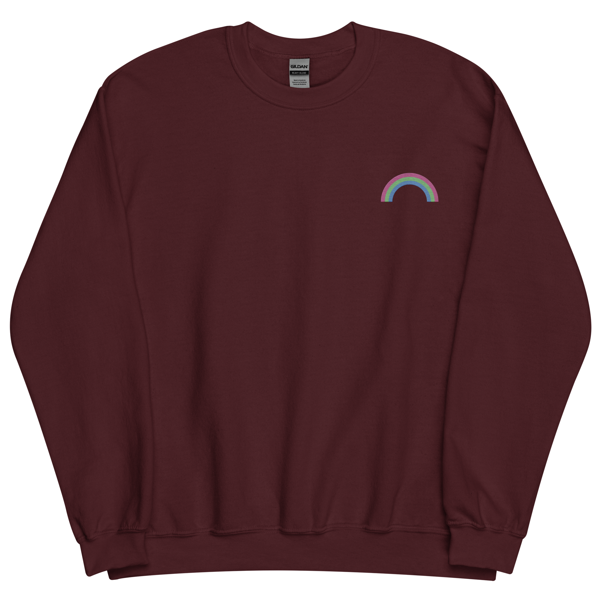 Embroidered Polysexual Rainbow Sweater: Pride Flag LGBTQ+ Design