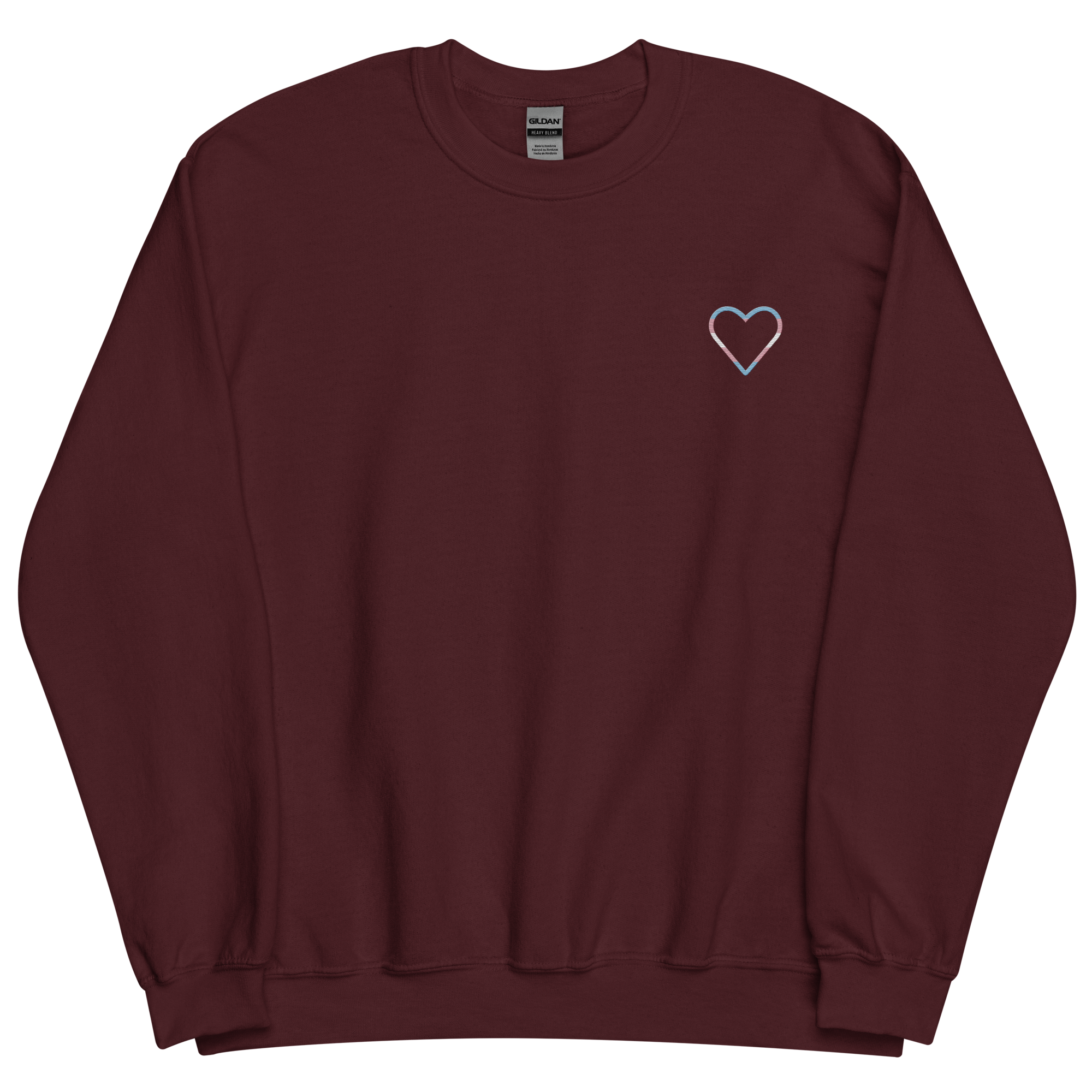 Transgender Heart Sweatshirt: Embroidered Pride Sweater