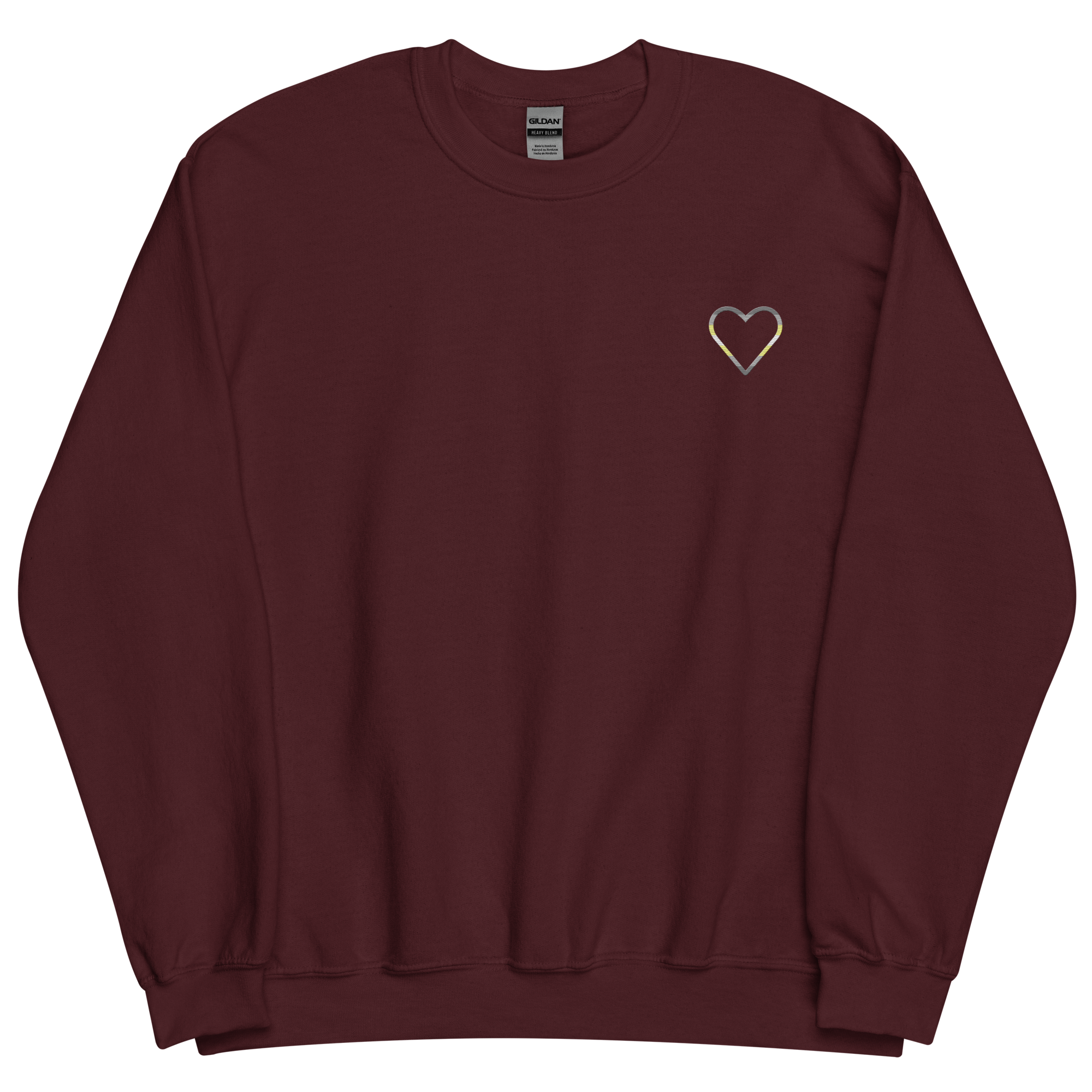 Demigender Heart Sweatshirt: Embroidered Pride Sweater