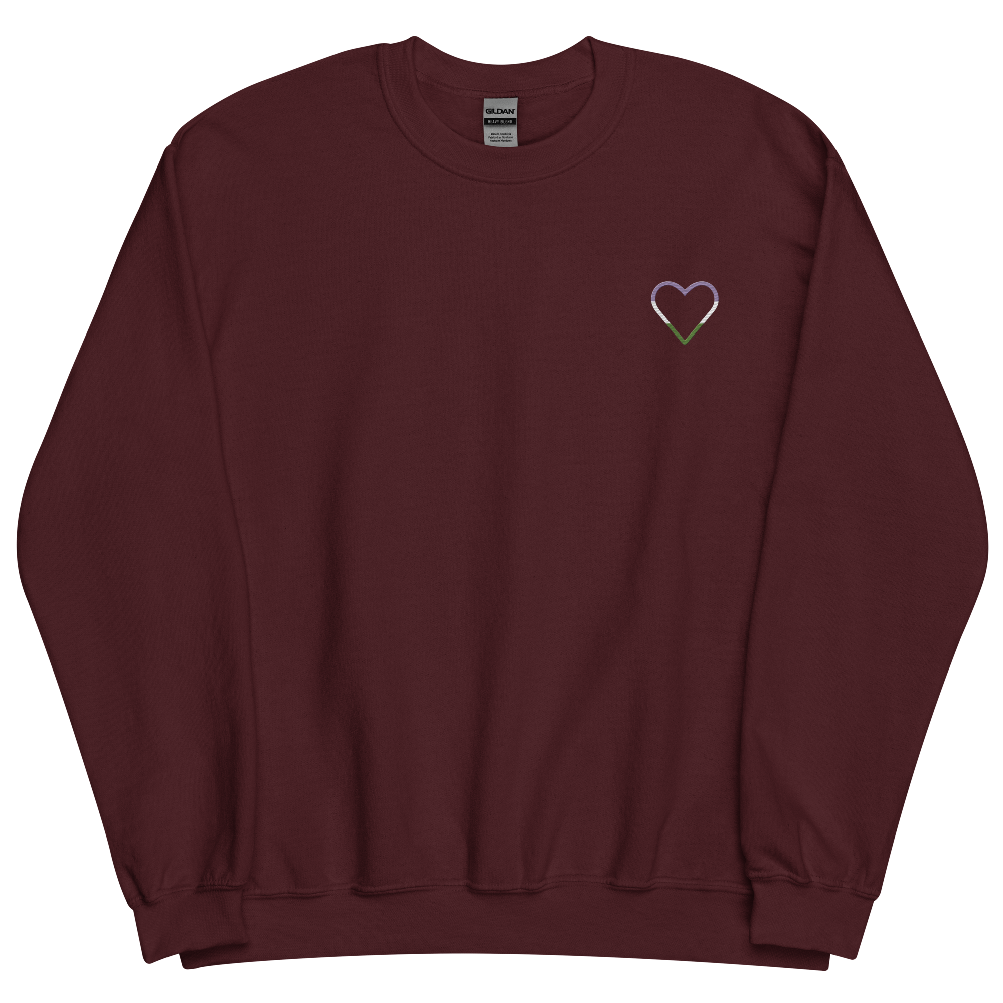 Genderqueer Heart Sweatshirt: Embroidered Pride Sweater