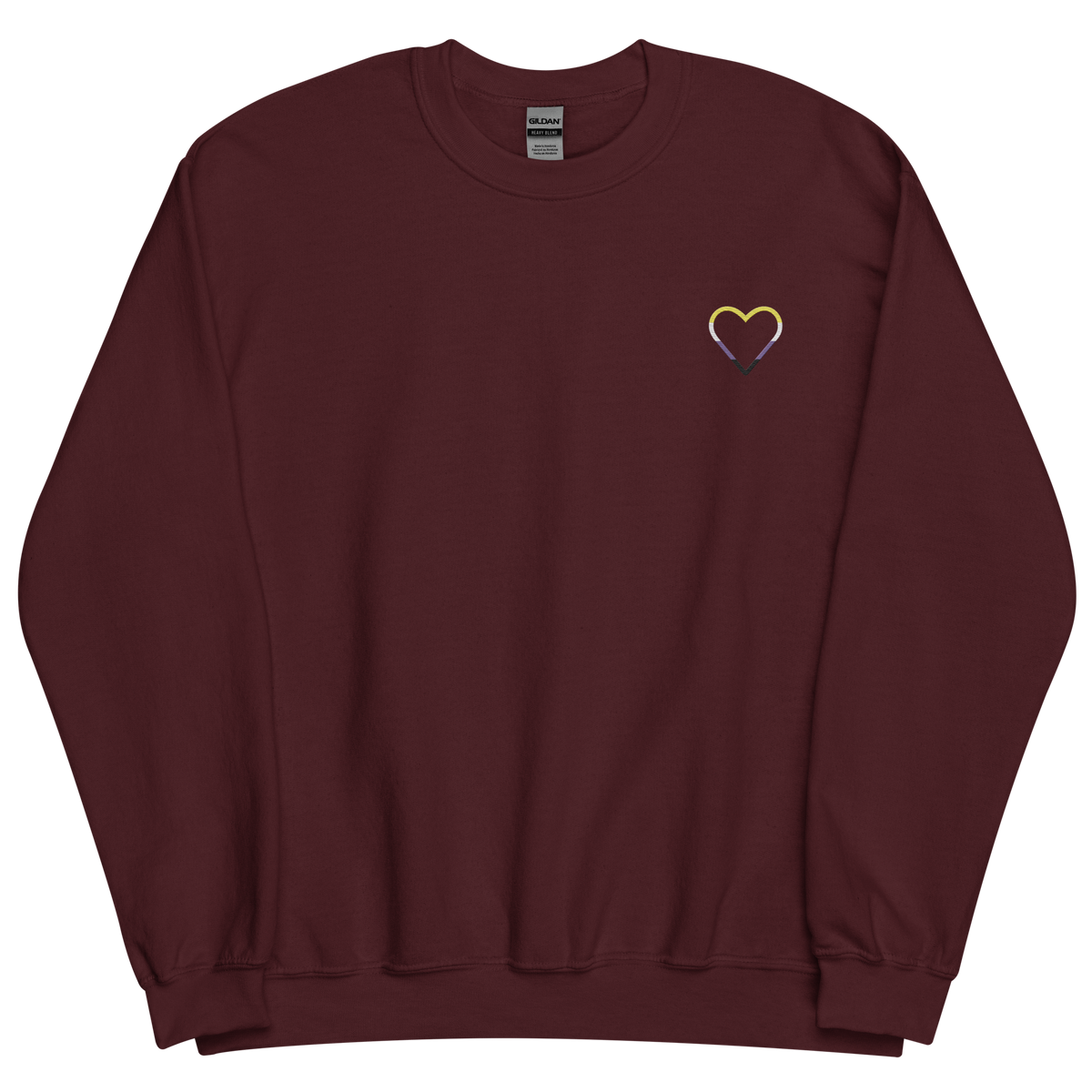 Nonbinary Heart Sweatshirt: Embroidered Pride Sweater
