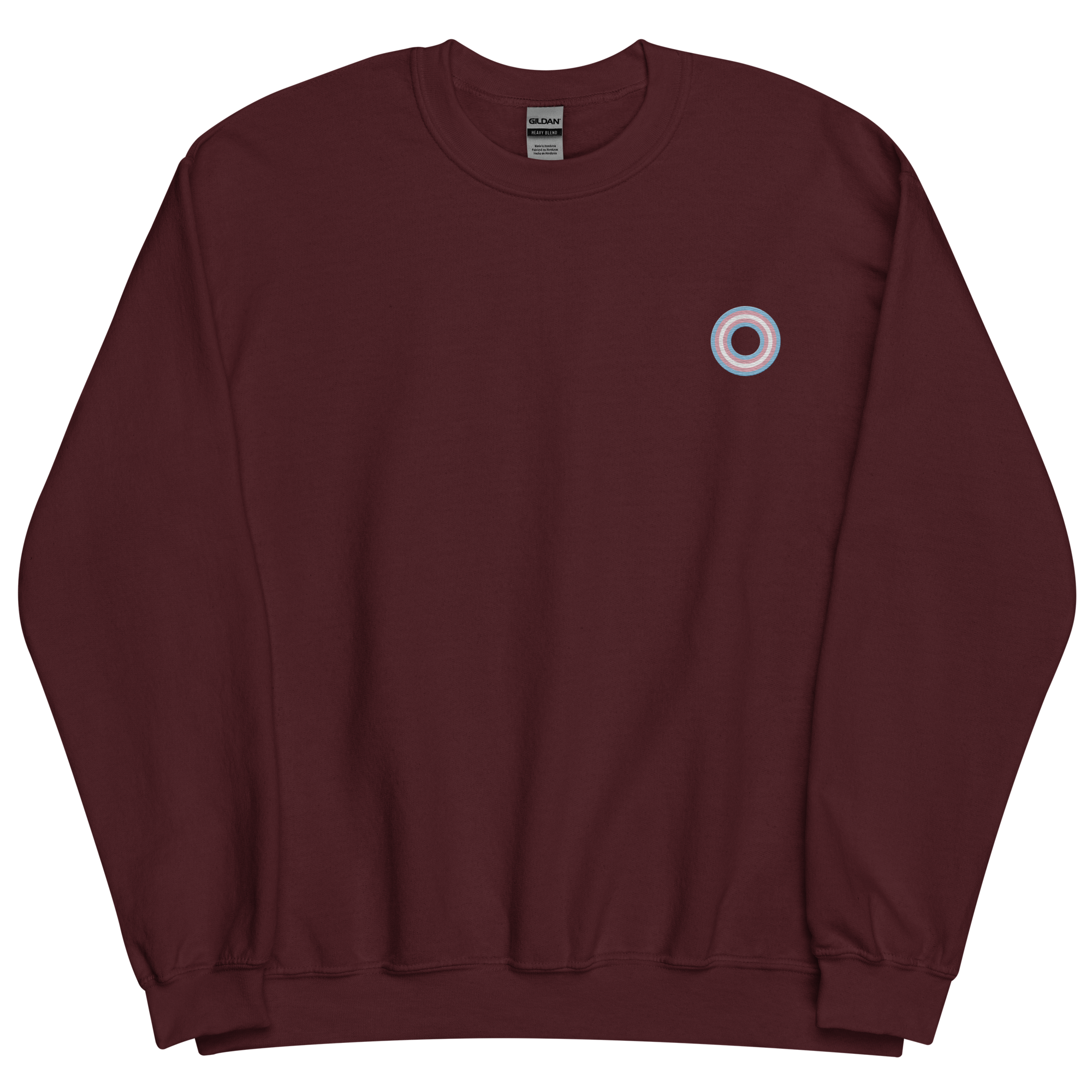 Embroidered Sweatshirt: Transgender Pride Ring Emblem Design