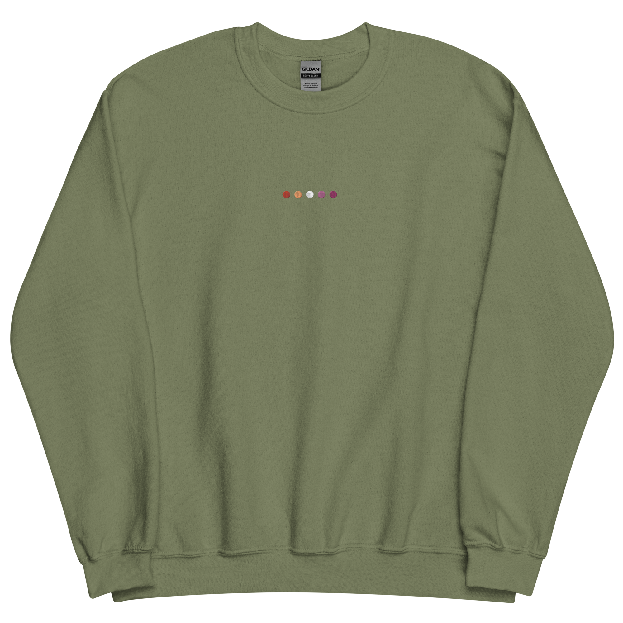 Embroidered Lesbian Sweatshirt: Pride Flag Horizontal Circle Design