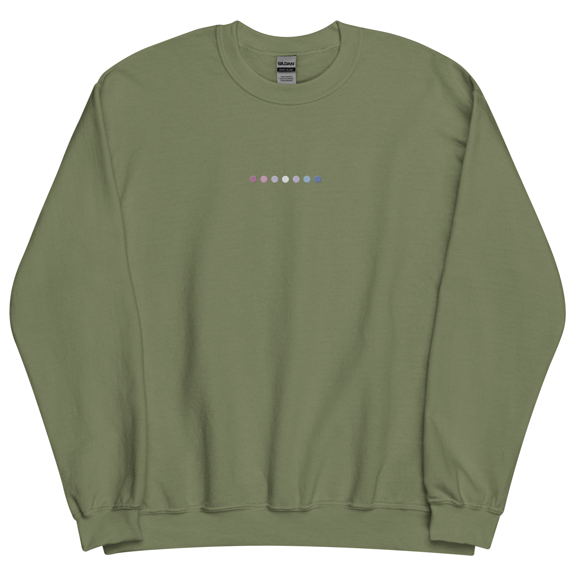 Embroidered Bigender Sweatshirt: Pride Flag Horizontal Circle Design