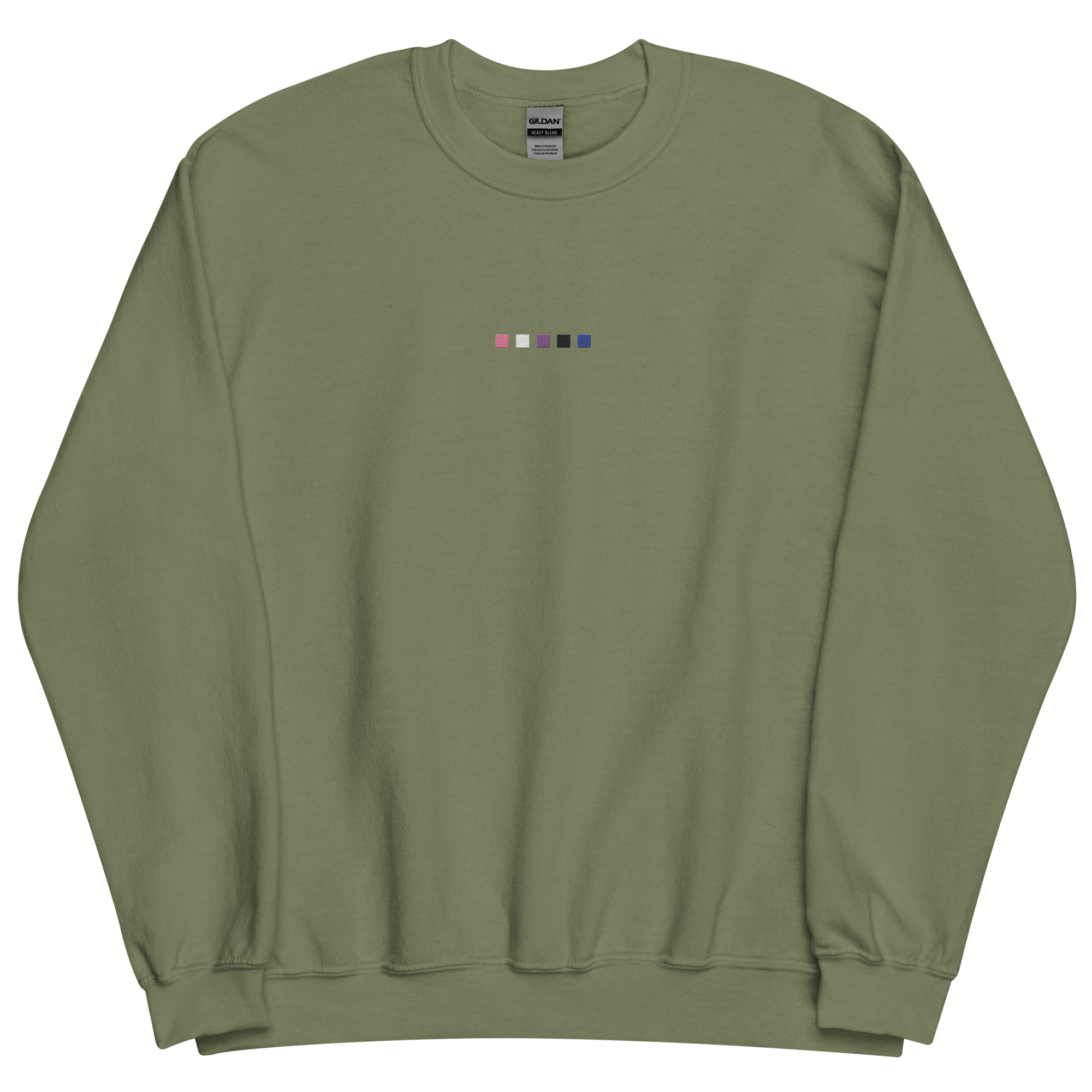 Embroidered Genderfluid Sweatshirt: Pride Flag Horizontal Square Design
