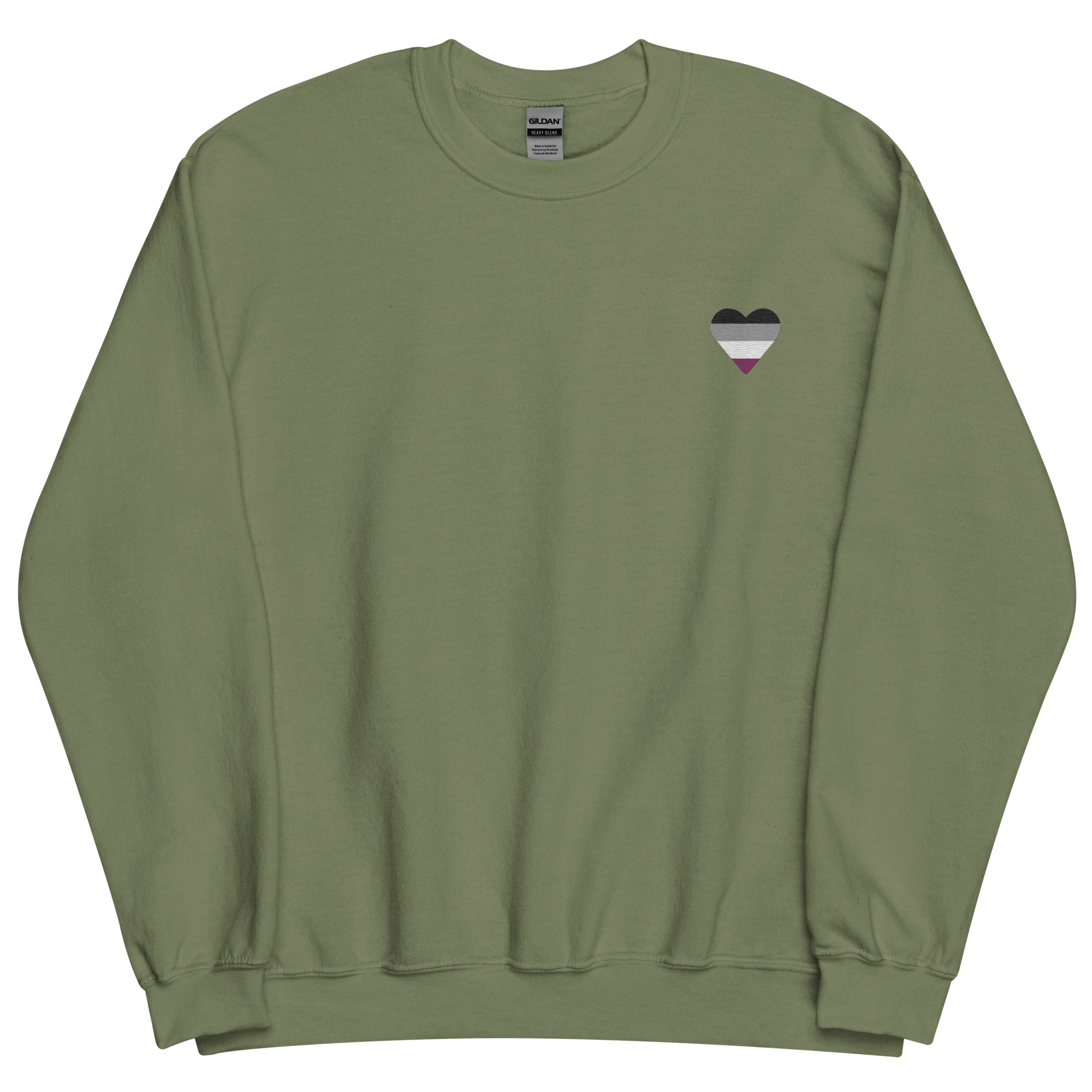 Asexual Flag Embroidered Heart Sweater: Celebratory LGBTQ+ Pride Design