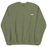 Lesbian Flag Embroidered Heart Sweater: Celebratory LGBTQ+ Pride Design