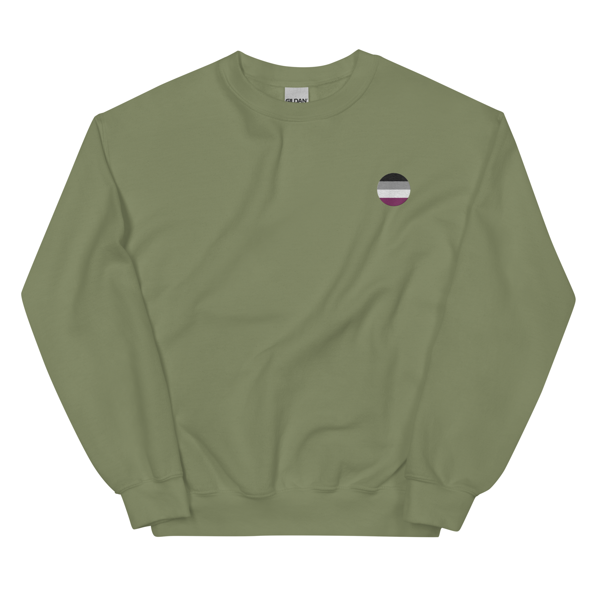 Asexual Flag Embroidered Circle Sweatshirt: Celebratory LGBTQ+ Pride Design