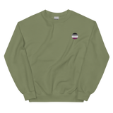 Asexual Flag Embroidered Circle Sweatshirt: Celebratory LGBTQ+ Pride Design