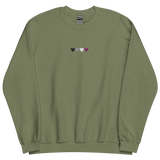 Embroidered Asexual Sweatshirt: Pride Flag Horizontal Heart Design