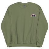 Embroidered Genderfluid Rainbow Sweater: Pride Flag LGBTQ+ Design
