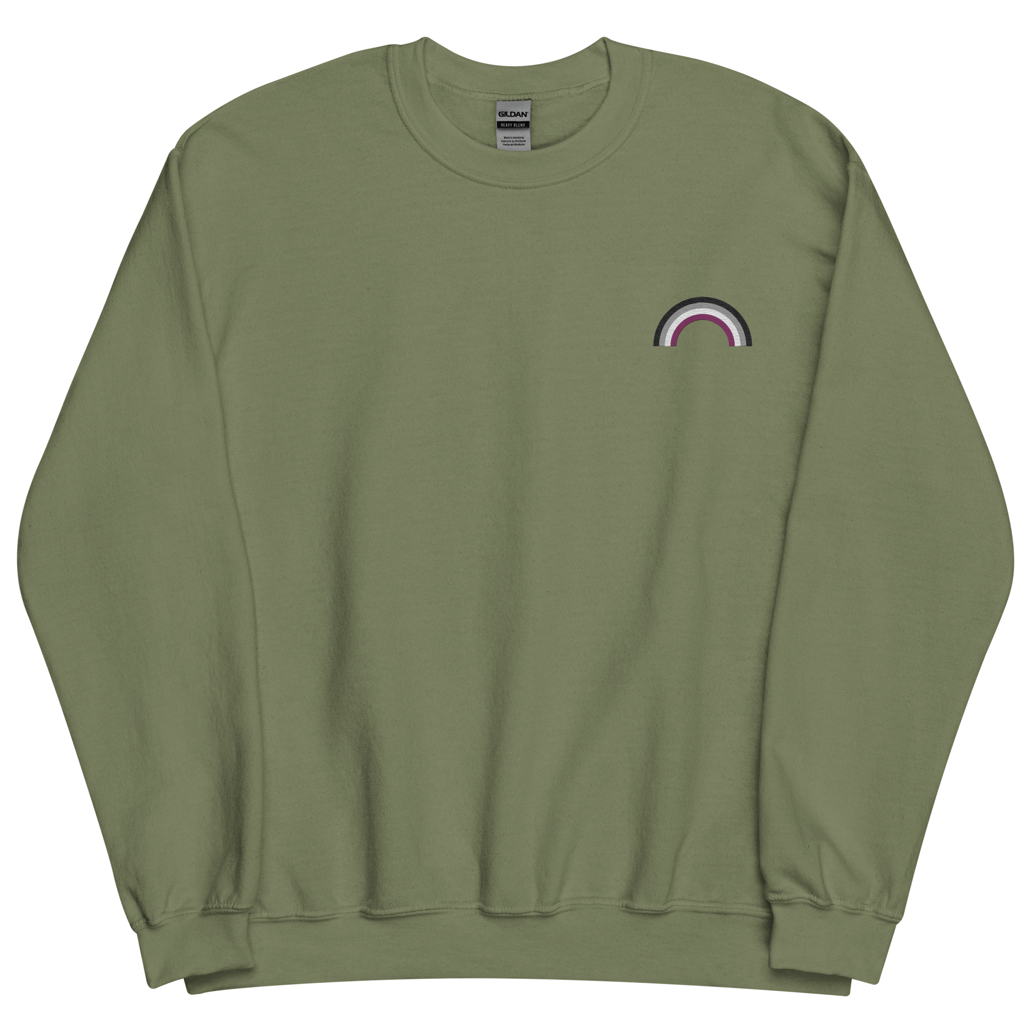 Embroidered Asexual Rainbow Sweater: Pride Flag LGBTQ+ Design