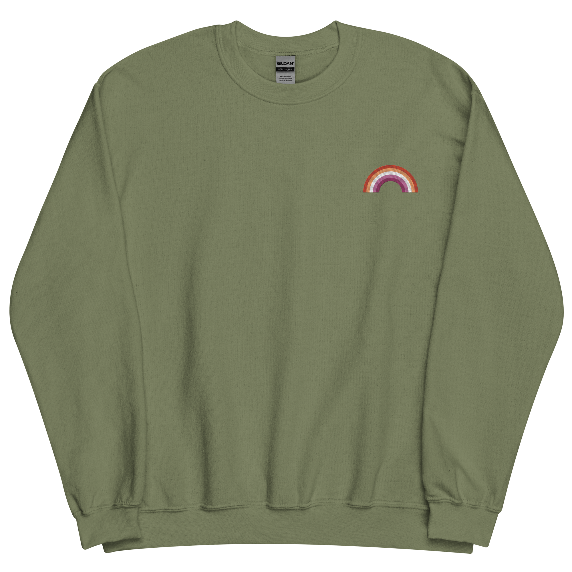 Embroidered Lesbian Rainbow Sweater: Pride Flag LGBTQ+ Design