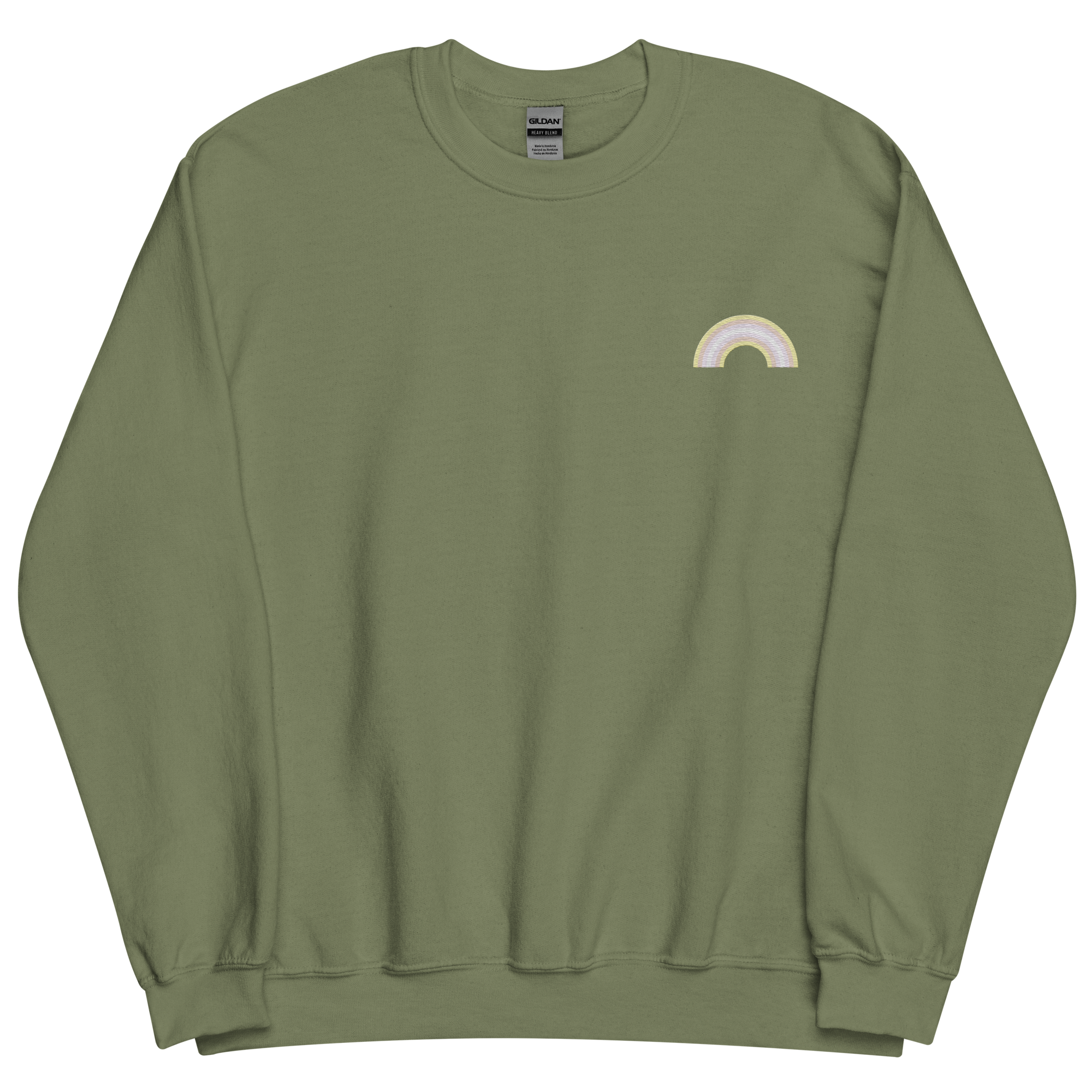 Embroidered Pangender Rainbow Sweater: Pride Flag LGBTQ+ Design