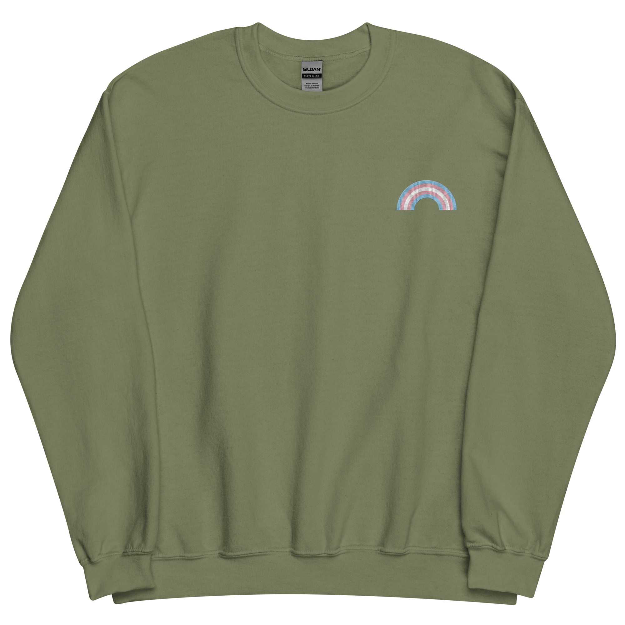 Embroidered Transgender Rainbow Sweater: Pride Flag LGBTQ+ Design
