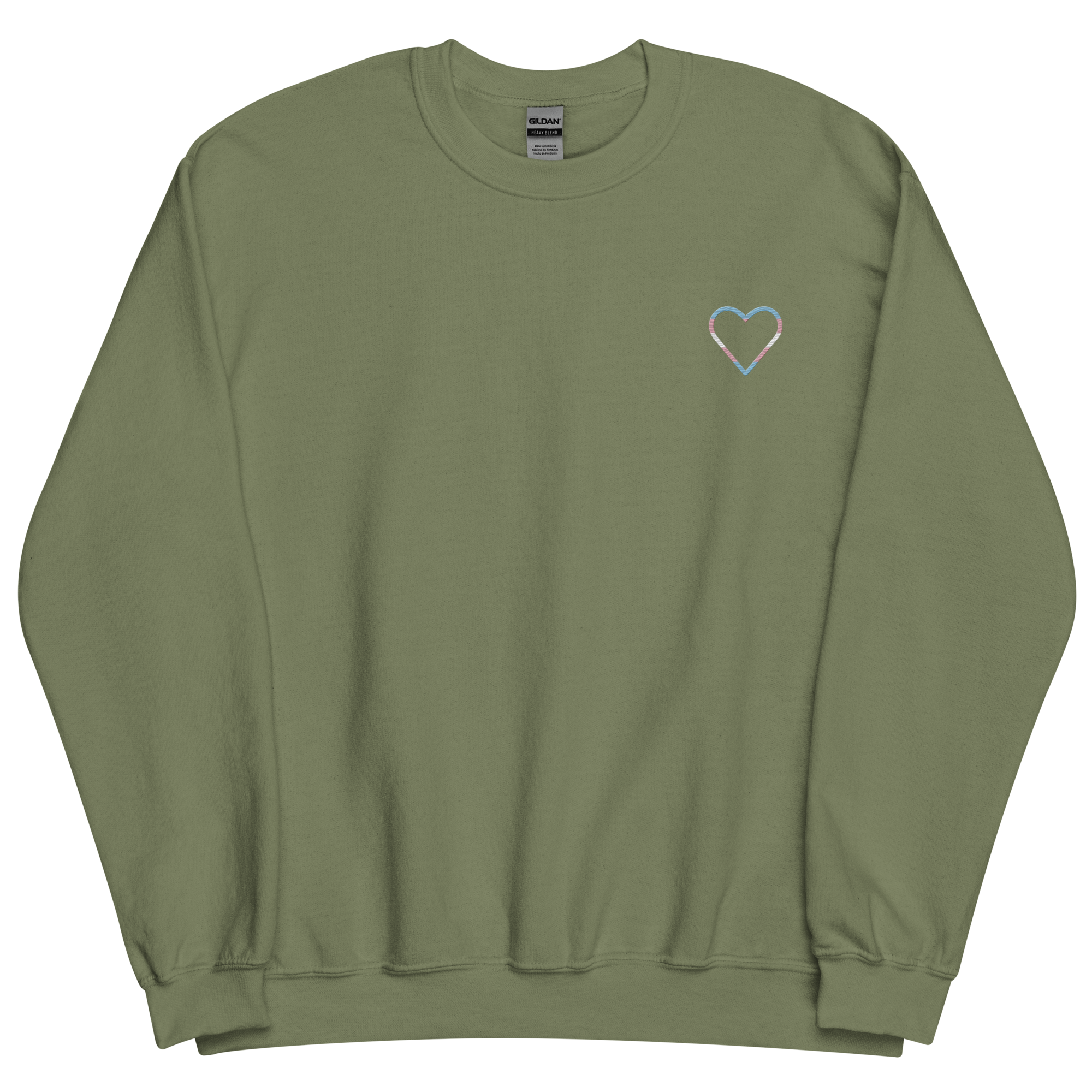 Transgender Heart Sweatshirt: Embroidered Pride Sweater