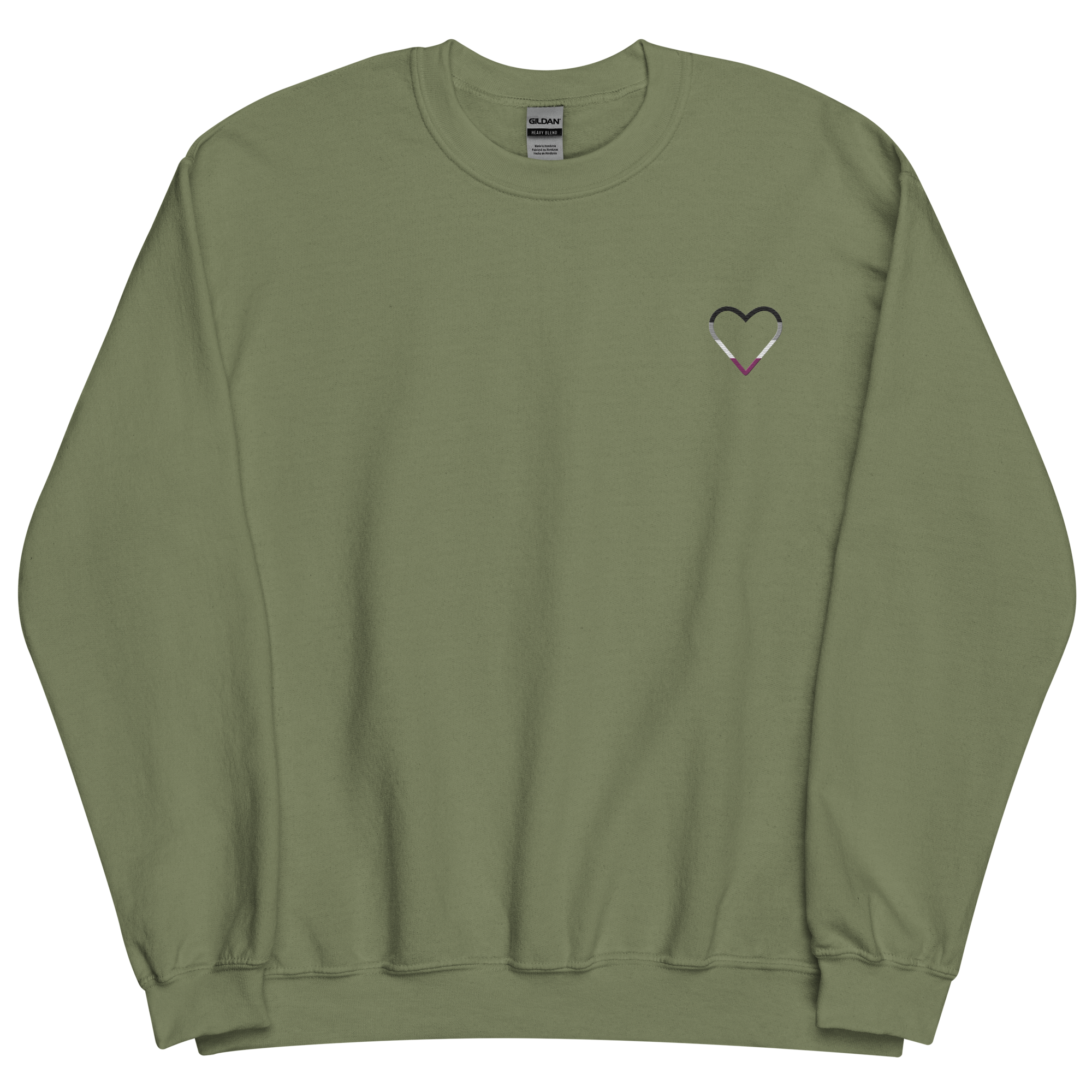 Asexual Heart Sweatshirt: Embroidered Pride Sweater
