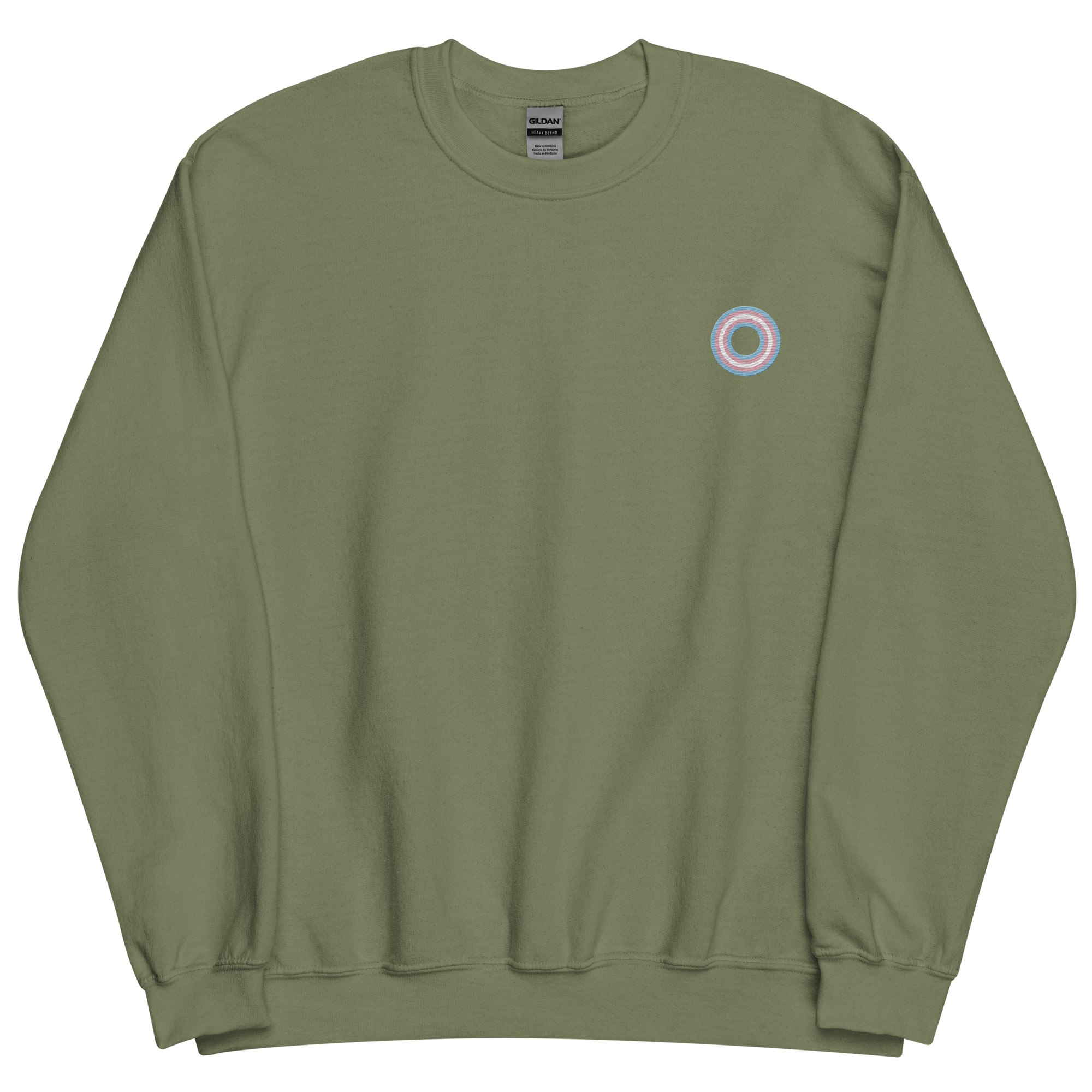 Embroidered Sweatshirt: Transgender Pride Ring Emblem Design