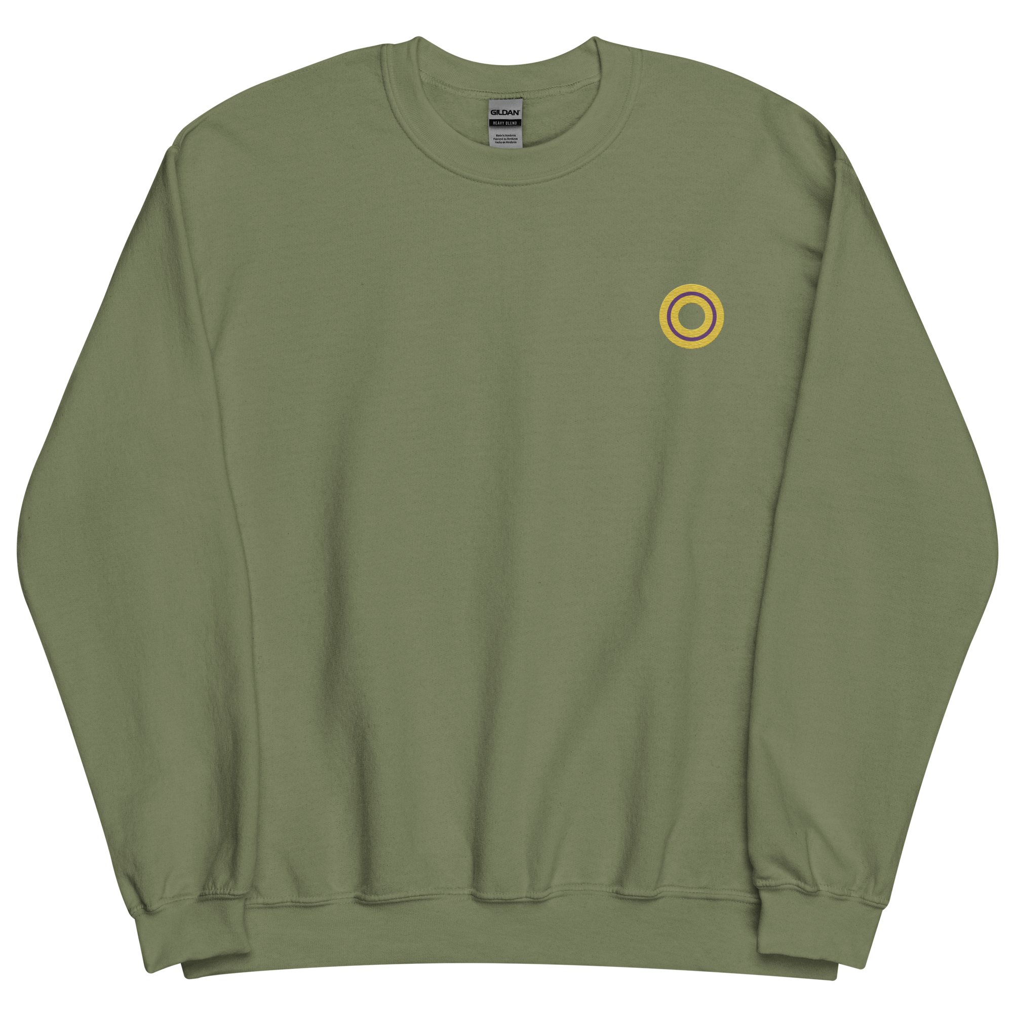 Embroidered Sweatshirt: Intersex Pride Ring Emblem Design