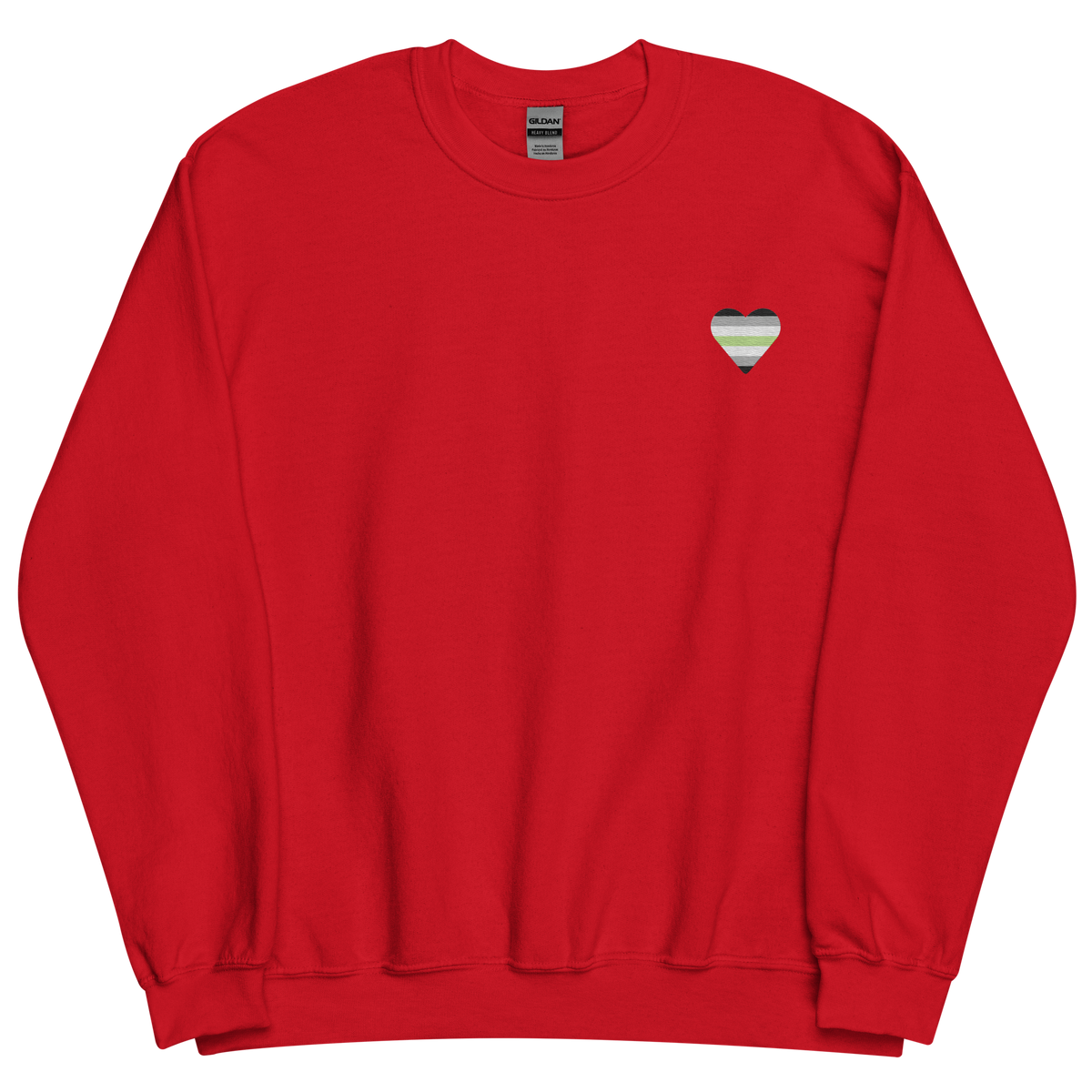 Agender Flag Embroidered Heart Sweater: Celebratory LGBTQ+ Pride Design