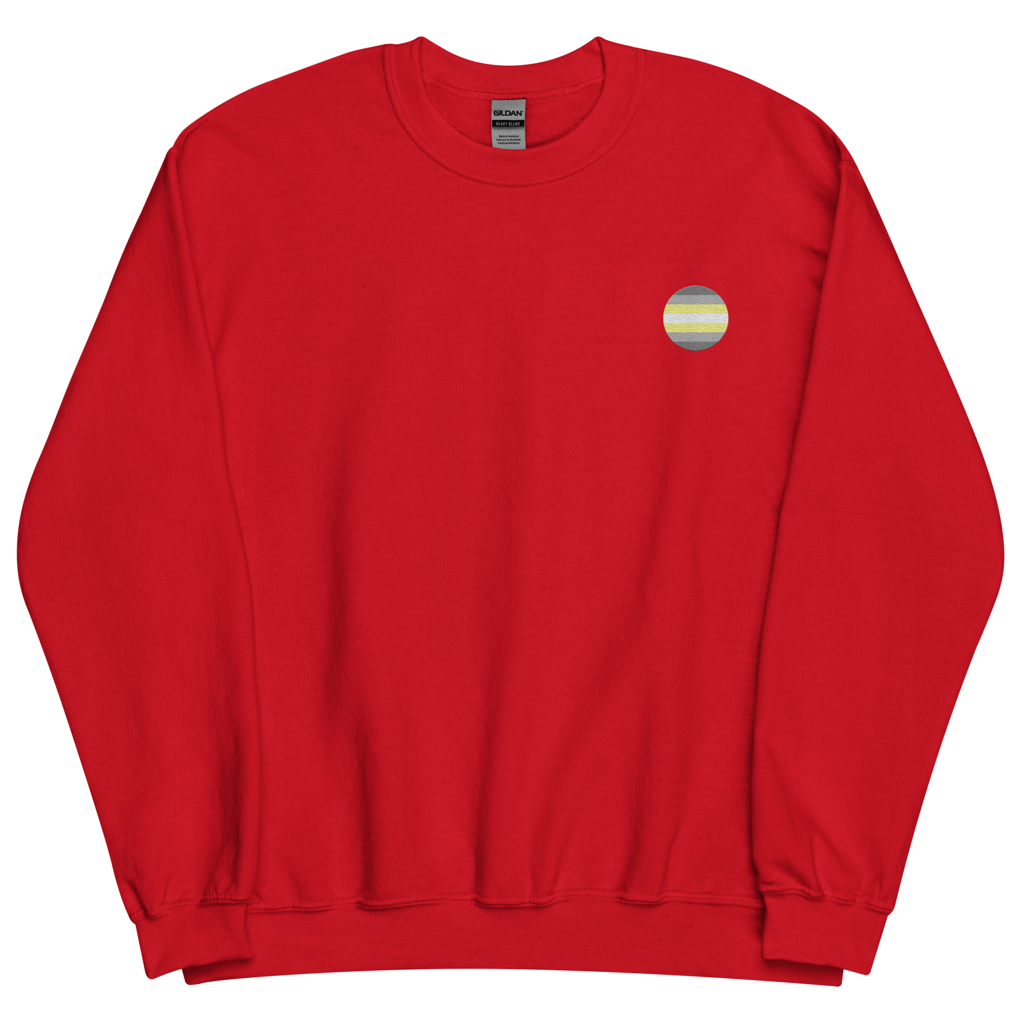 Demigender Flag Embroidered Circle Sweatshirt: Celebratory LGBTQ+ Pride Design