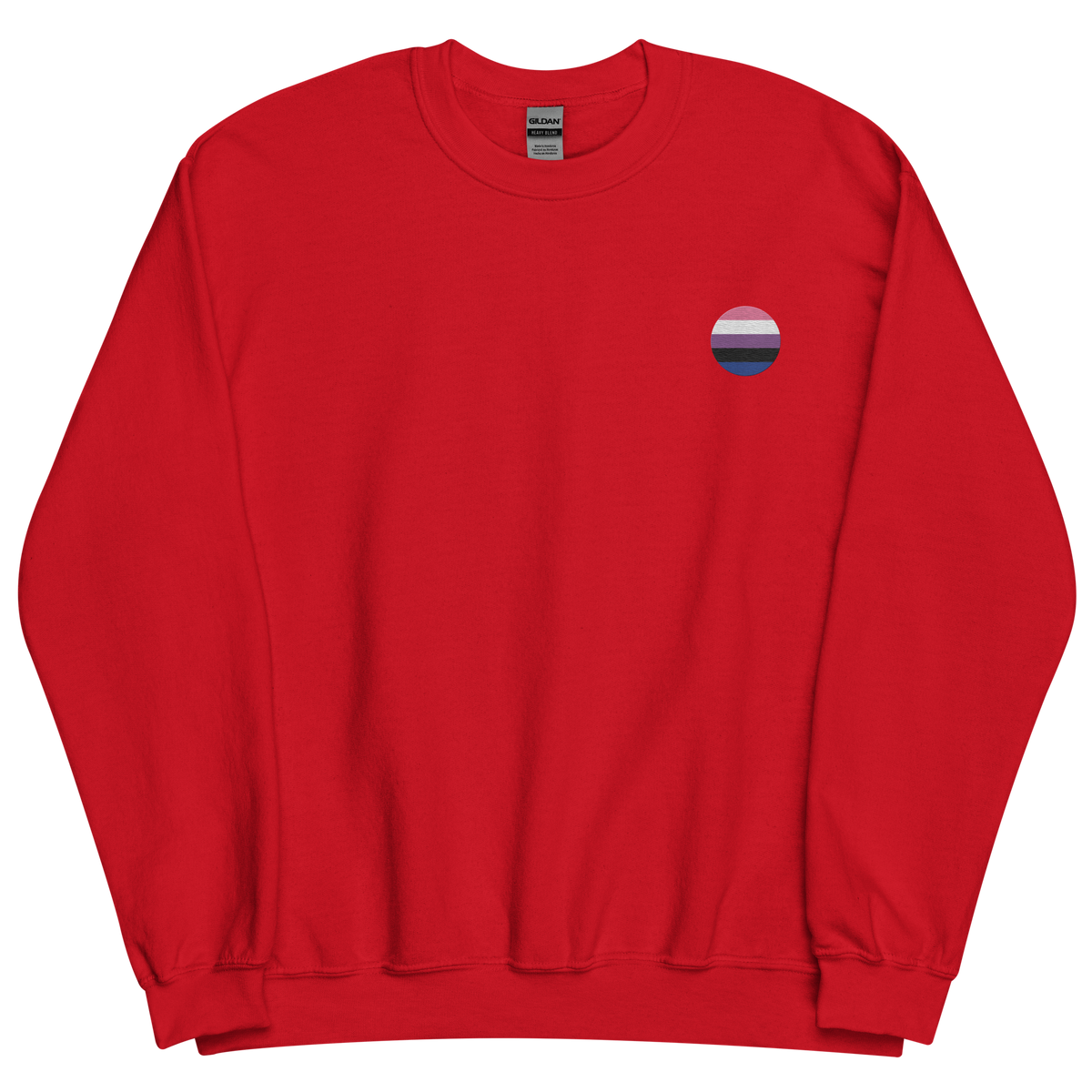 Genderfluid Flag Embroidered Circle Sweatshirt: Celebratory LGBTQ+ Pride Design