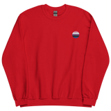 Genderfluid Flag Embroidered Circle Sweatshirt: Celebratory LGBTQ+ Pride Design